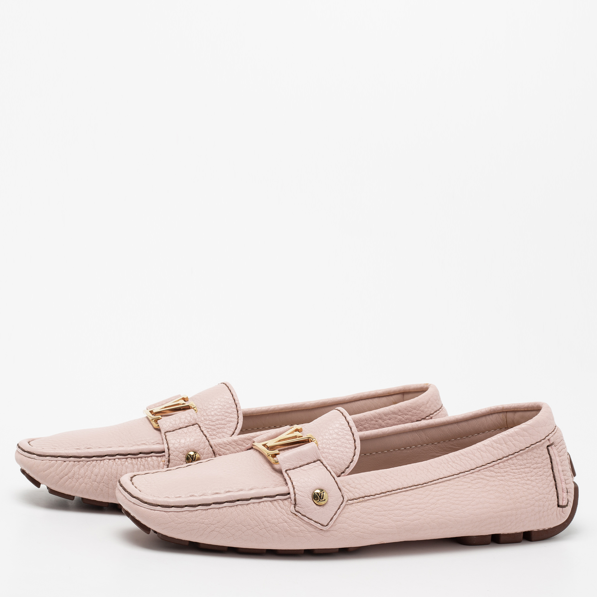 

Louis Vuitton Pink Leather Monte Carlo Loafers Size