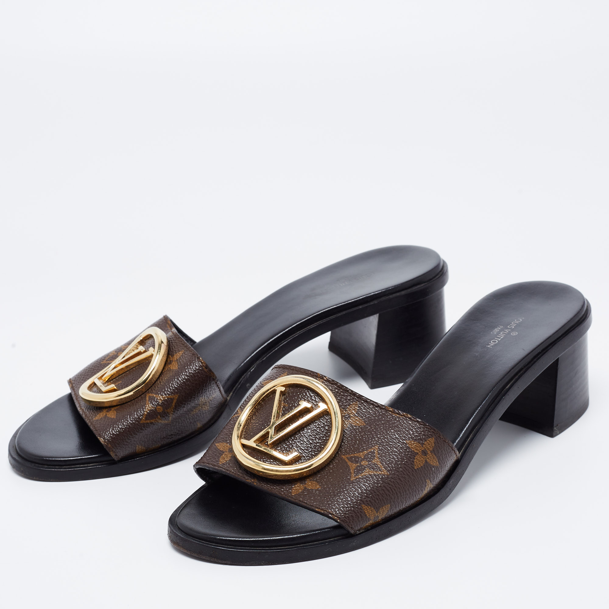 

Louis Vuitton Monogram Canvas Lock It Slide Sandals Size, Brown