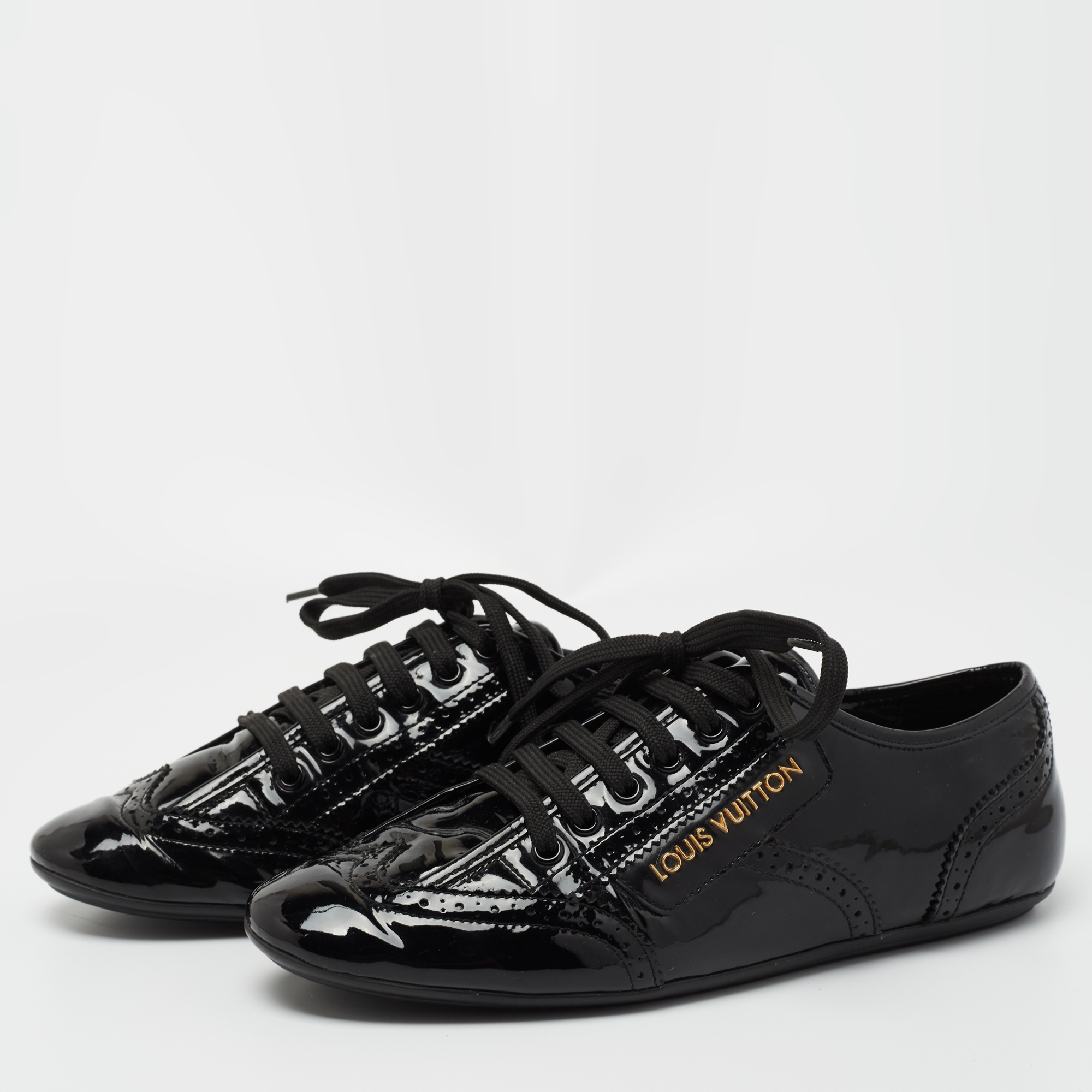 

Louis Vuitton Black Brogue Patent Leather Lyrics Sneakers Size