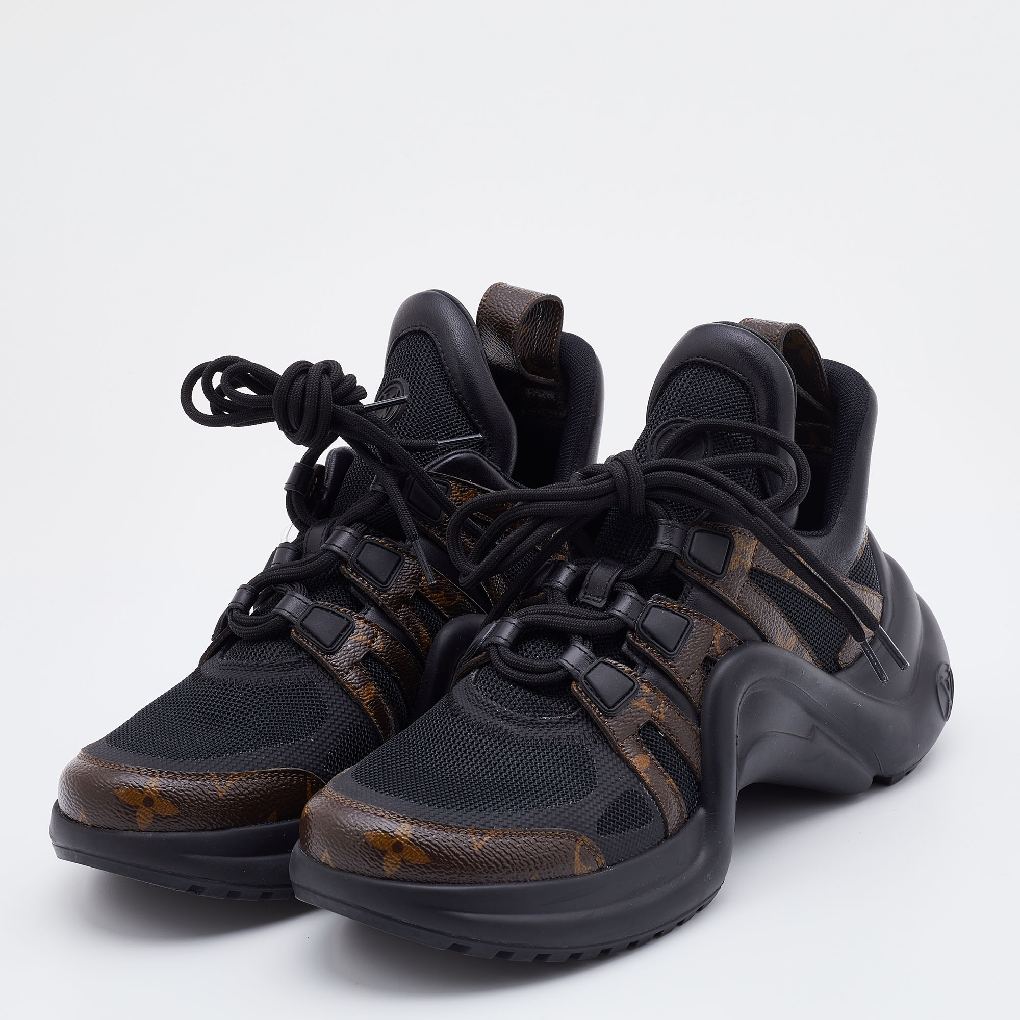 

Louis Vuitton Black Monogram Canvas and Mesh Archlight Sneakers Size