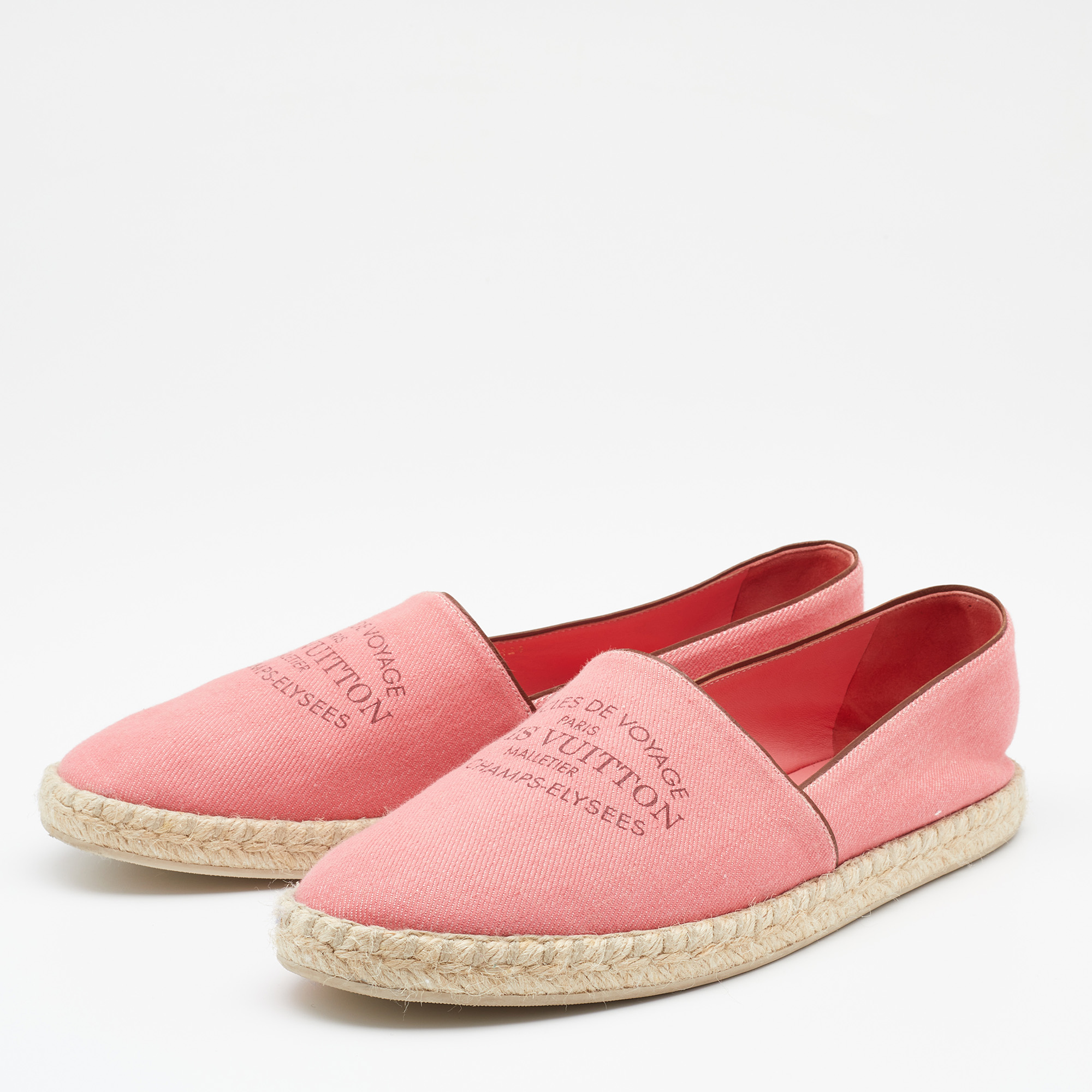 

Louis Vuitton Pink Canvas Sunlight Espadrille Flats Size