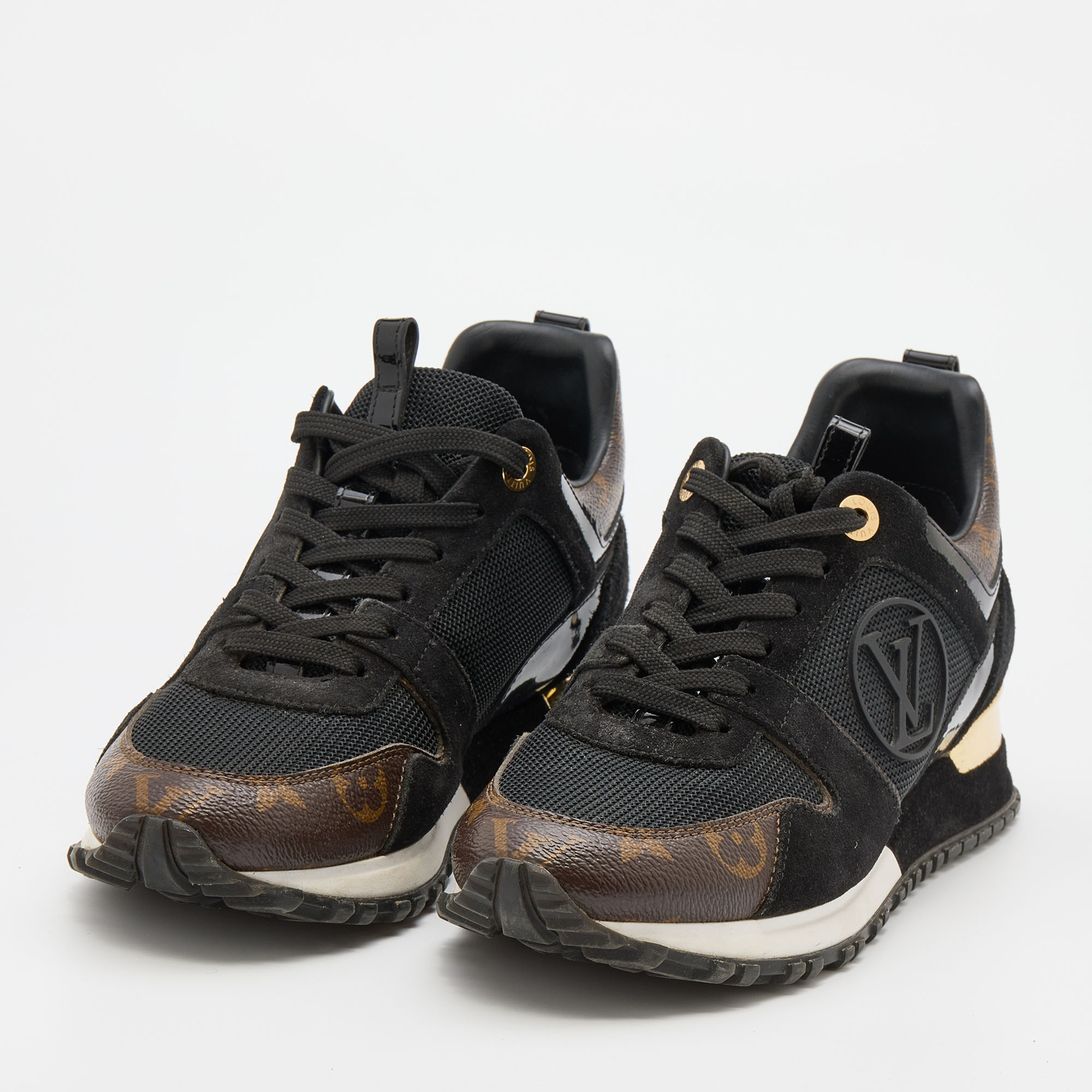 

Louis Vuitton Black Suede, Mesh and Monogram Canvas Run Away Sneakers Size