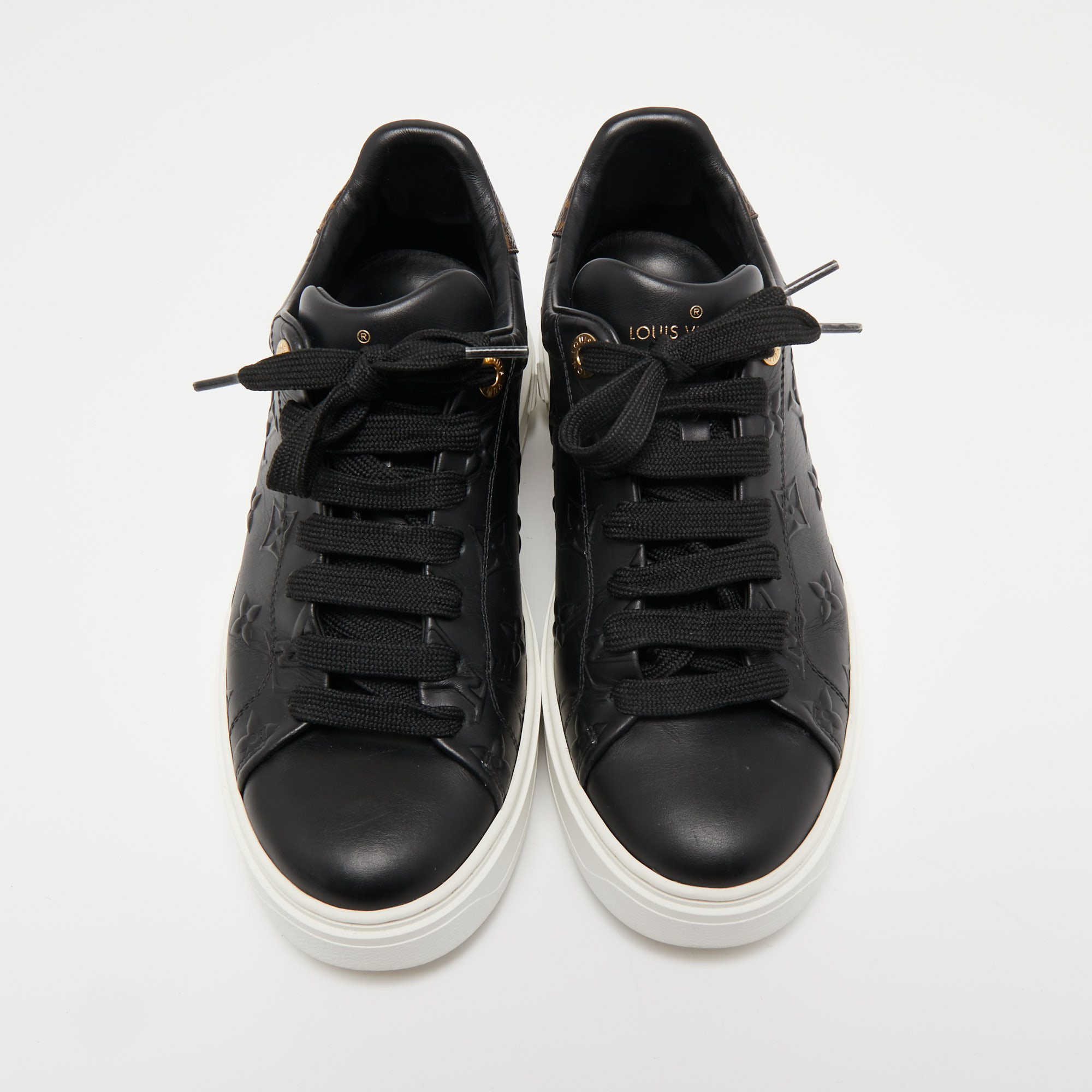 Louis Vuitton 1AADQG Time Out Sneaker , Black, 37.5
