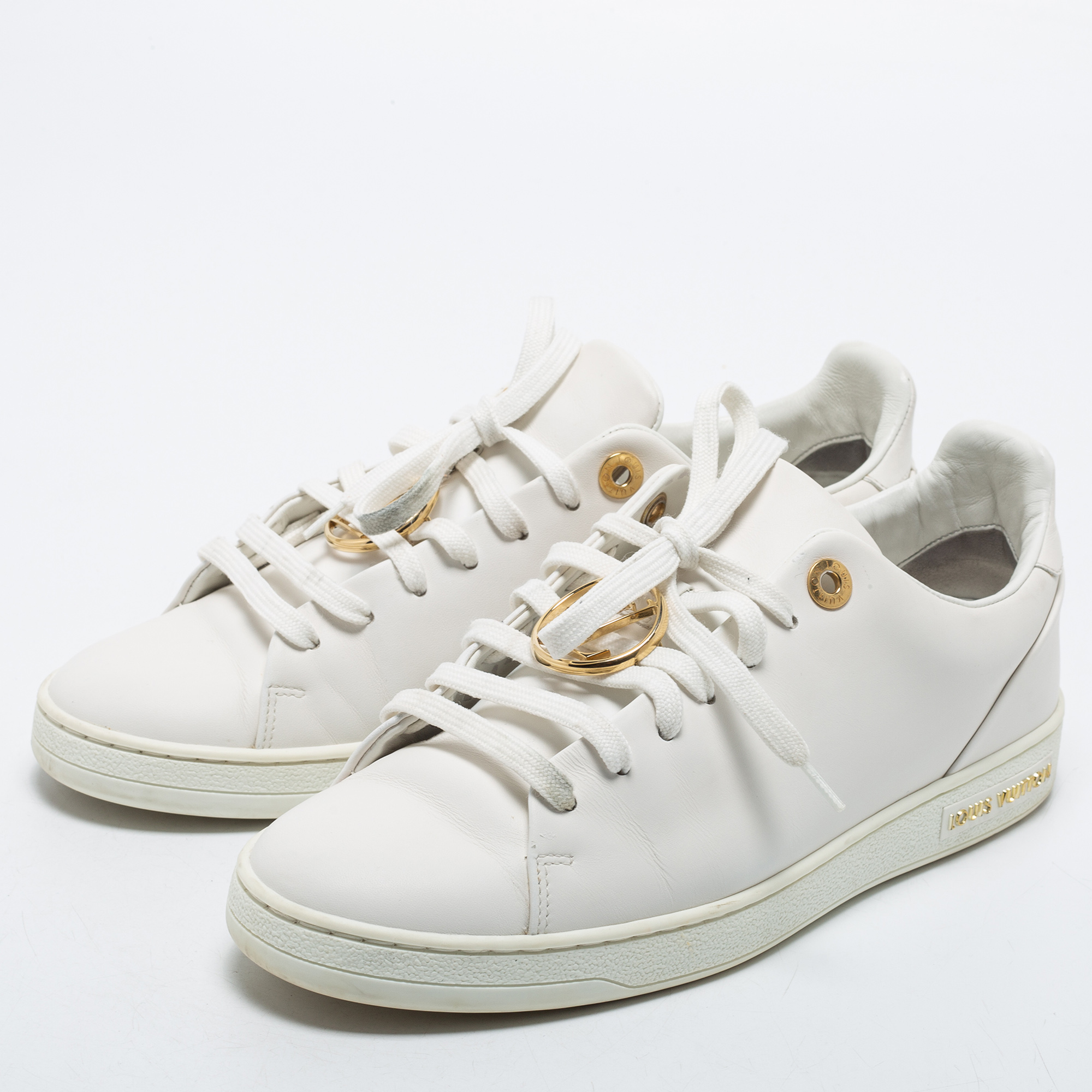 

Louis Vuitton White Leather Frontrow Sneakers Size