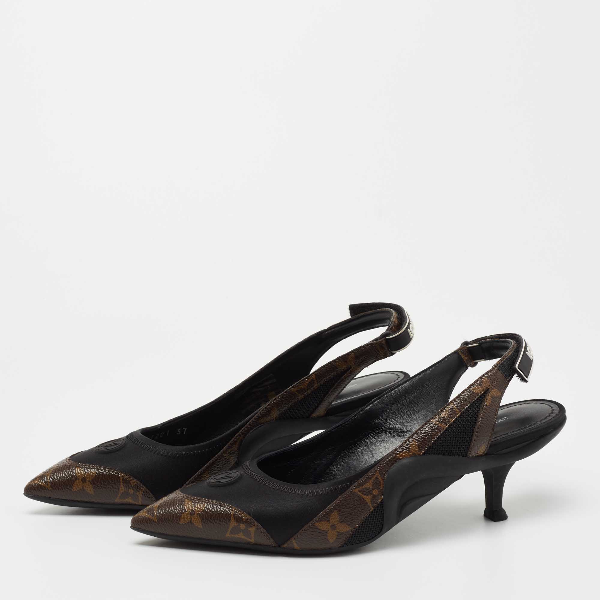 

Louis Vuitton Black Fabric and Canvas Archlight Pumps Size, Brown