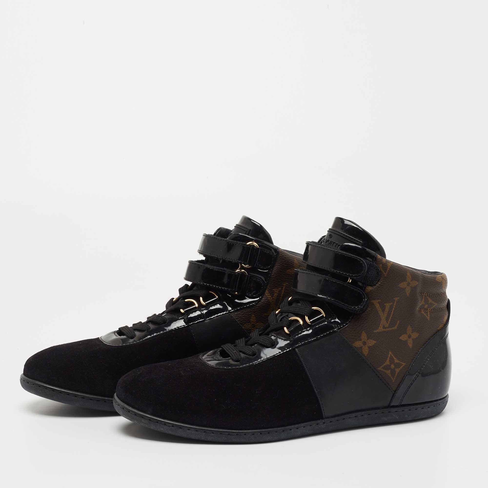 

Louis Vuitton Monogram Canvas and Suede High Top Sneakers Size, Black