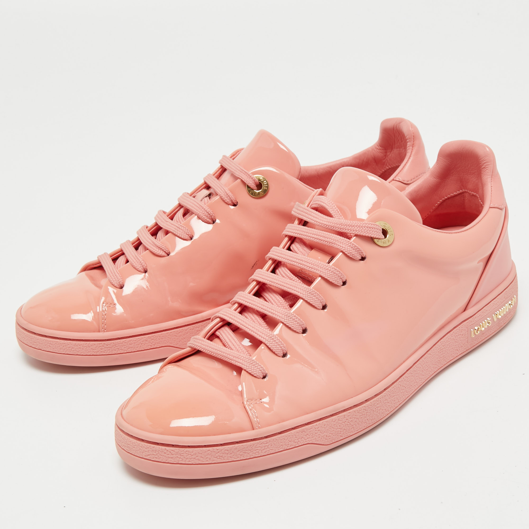 

Louis Vuitton Pink Patent Leather Frontrow Sneakers Size