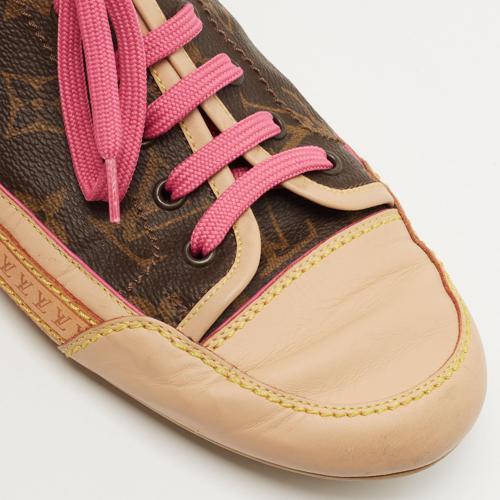 Louis Vuitton Brown Monogram Canvas and Leather Capucines Sneakers