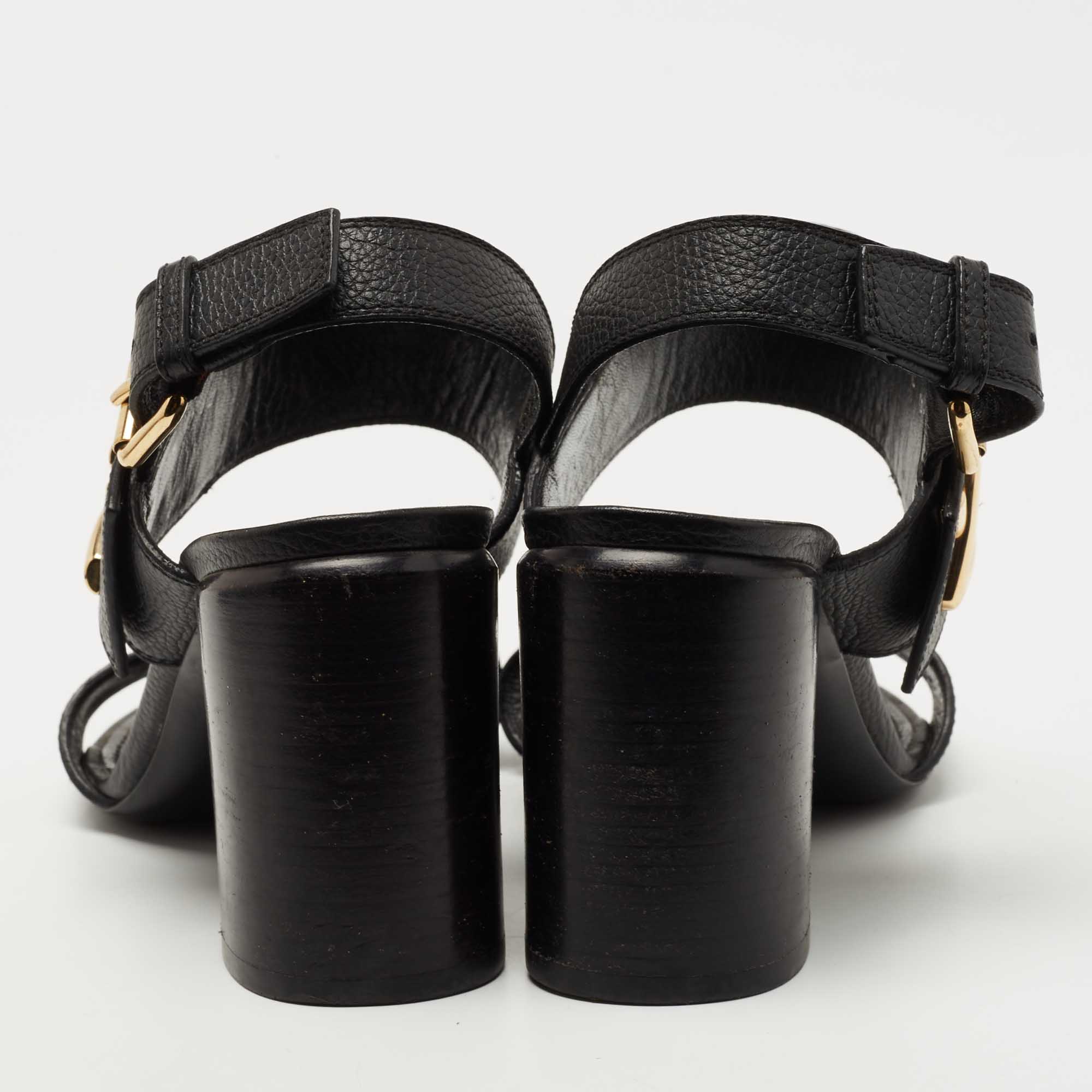 Leather sandals Louis Vuitton Black size 37 EU in Leather - 33153958