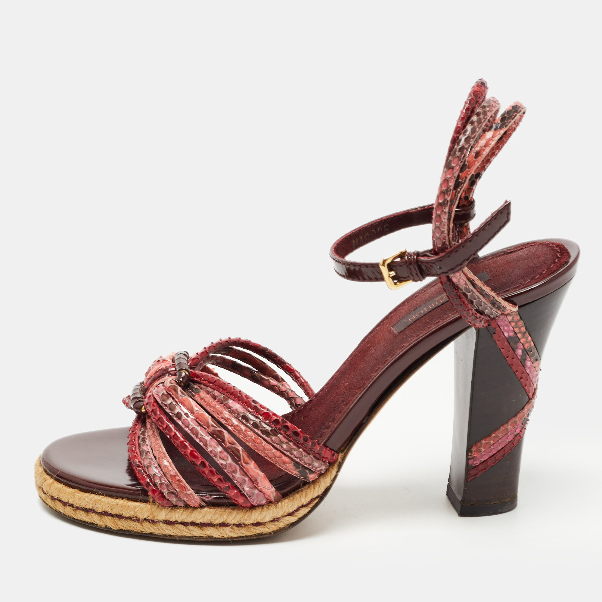 Pre-owned Louis Vuitton Multicolor Python Leather Ankle Strap