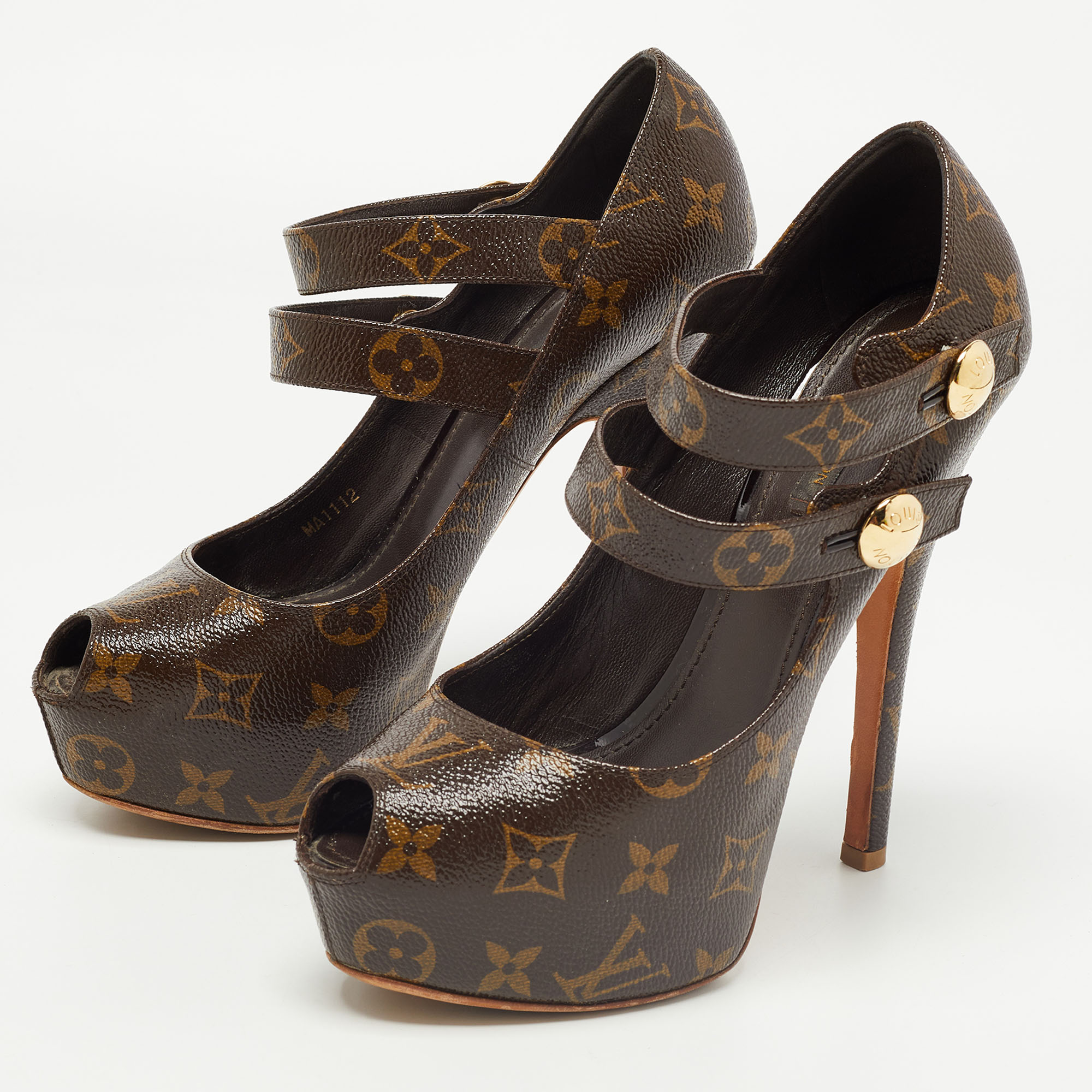 

Louis Vuitton Brown Monogram Canvas Ritual Fetish Pumps Size