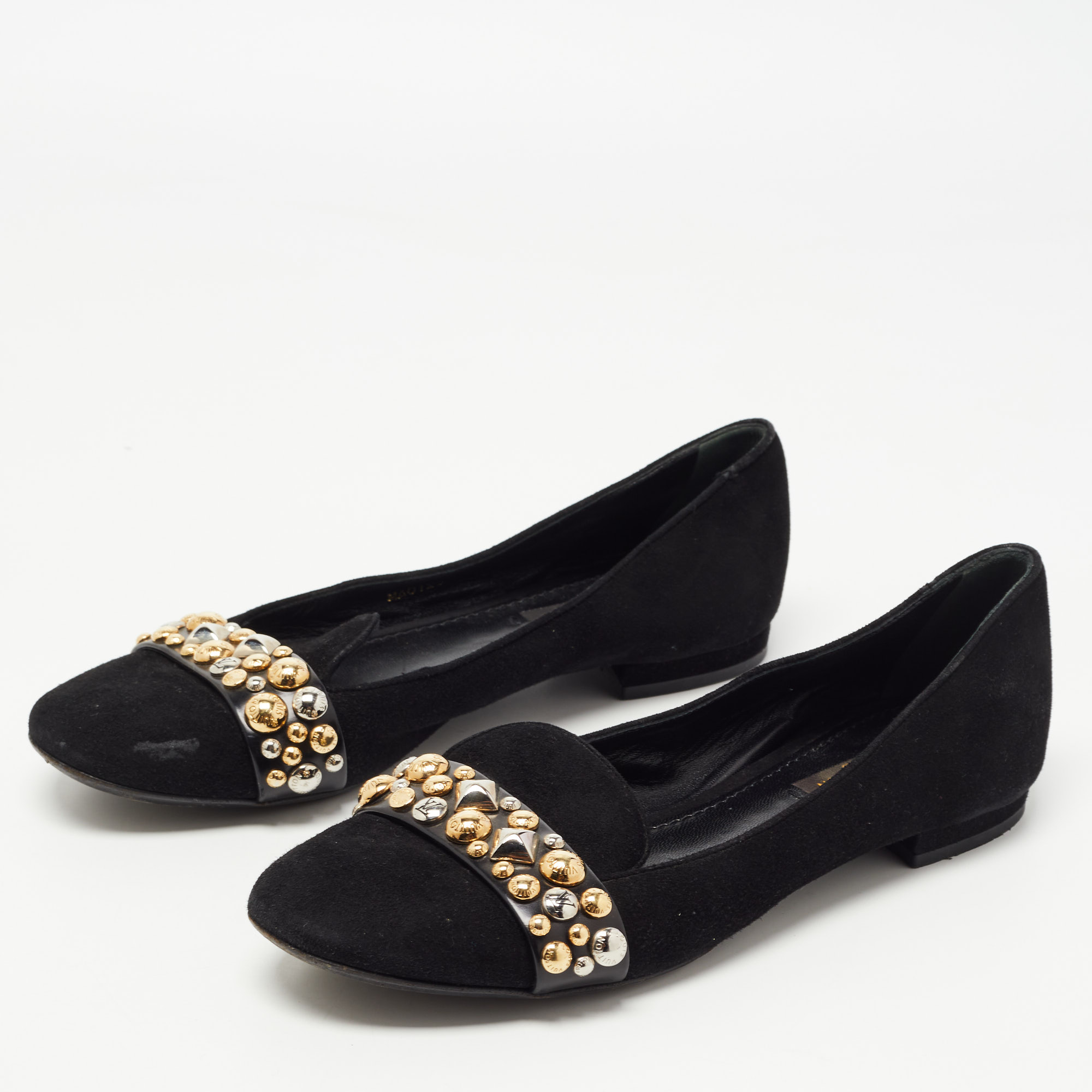 

Louis Vuitton Black Suede Jeweled Smoking Slippers Size