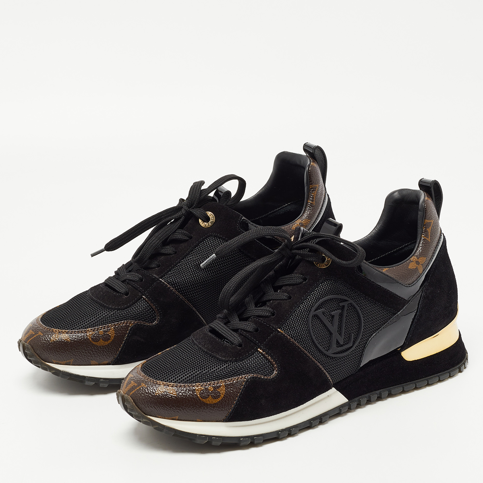 

Louis Vuitton Brown/Black Monogram Canvas and Mesh RunAway Sneakers Size