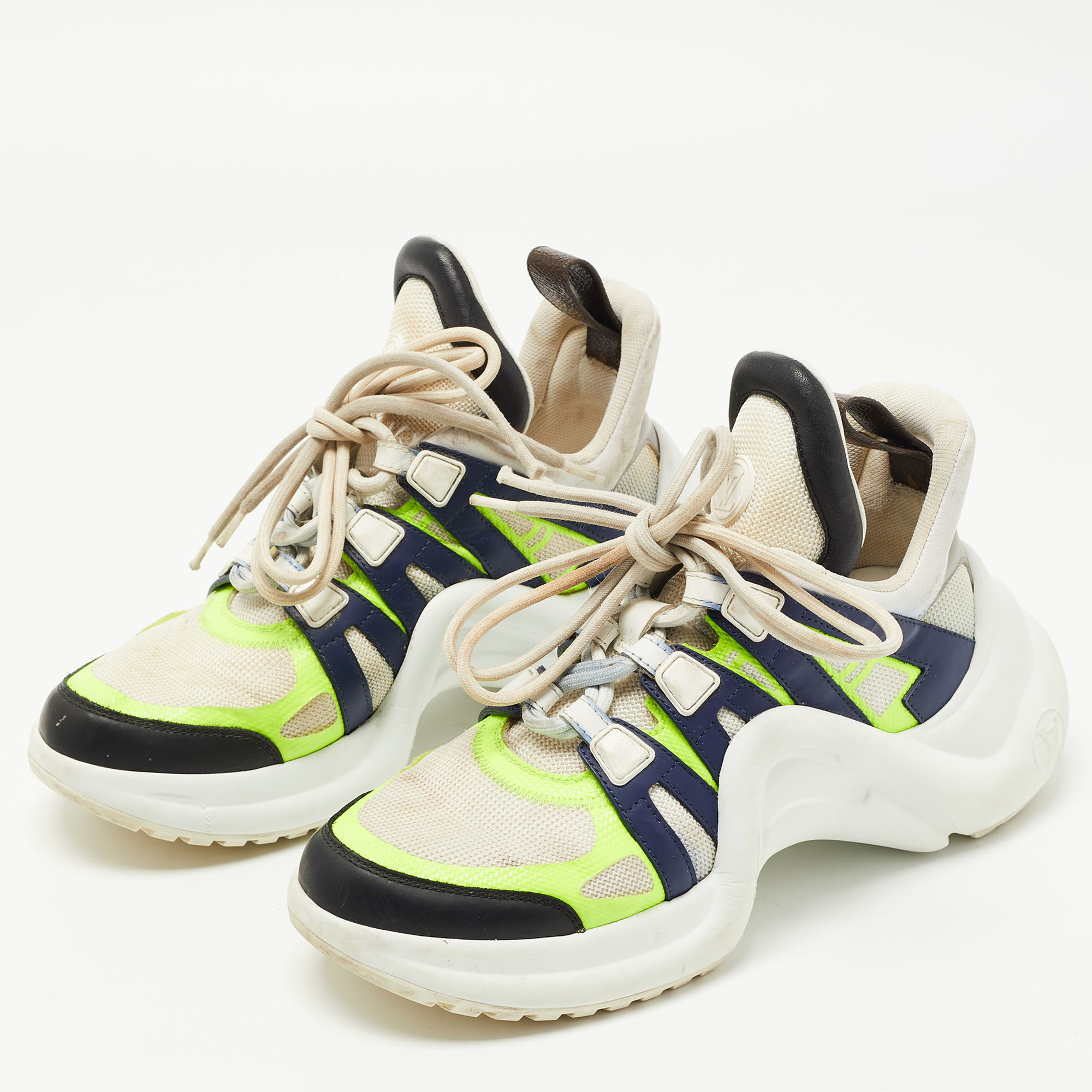 

Louis Vuitton Multicolor Leather Archlight Sneakers Size, White