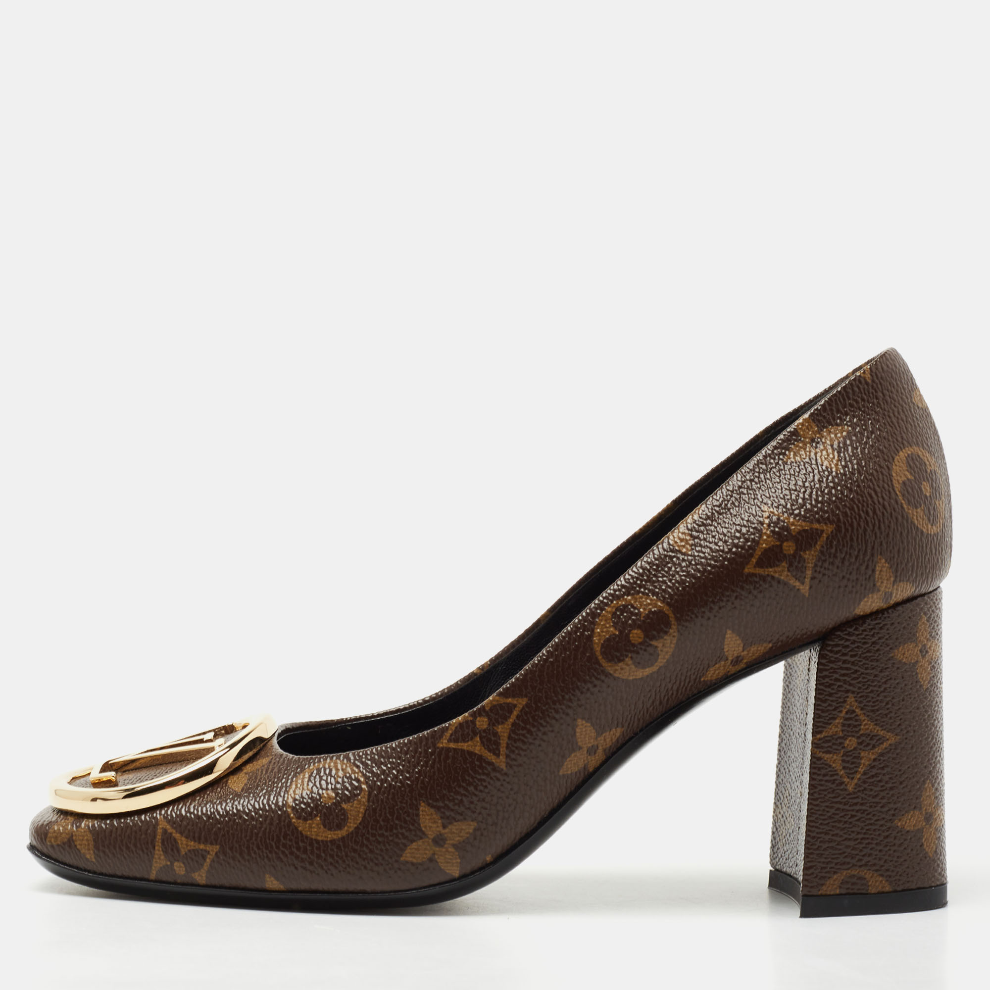 Louis Vuitton Brown Monogram Canvas Madeleine Pumps Size 37