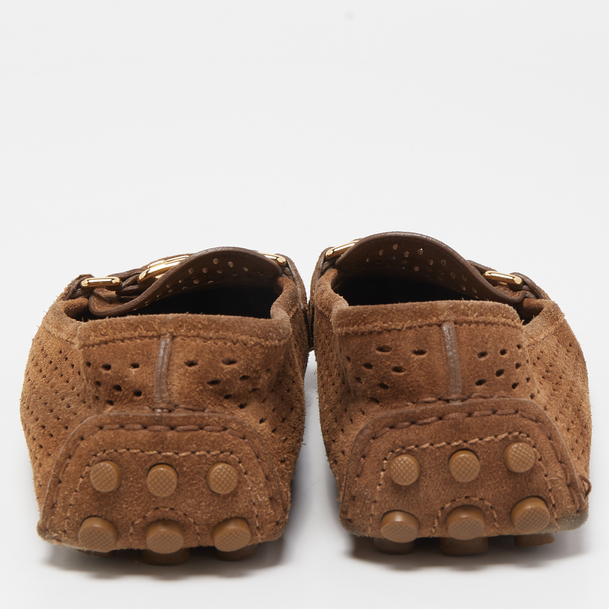 Louis Vuitton Brown Suede Oxford Loafers Size 37 