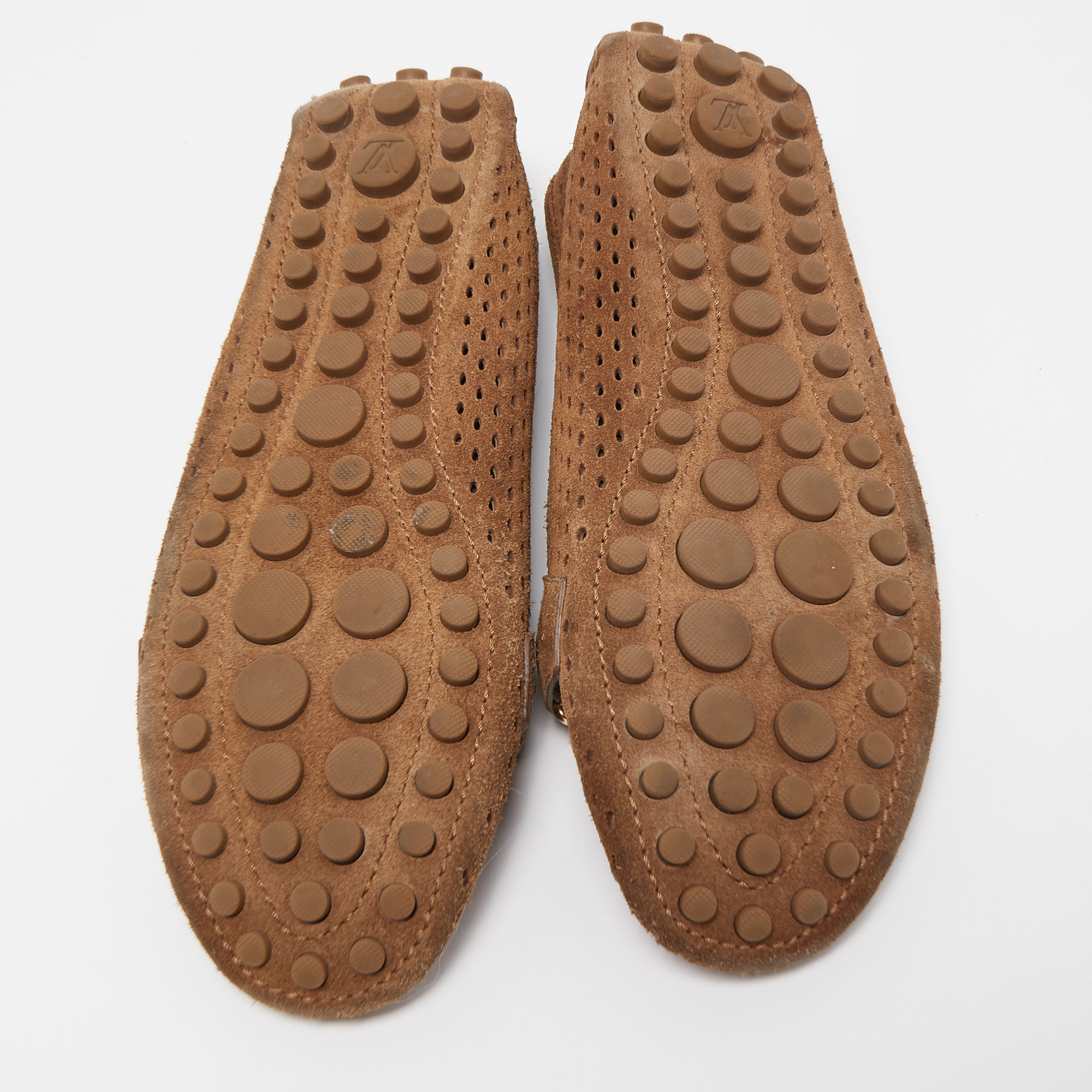 Louis Vuitton Brown Suede Oxford Loafers Size 37 