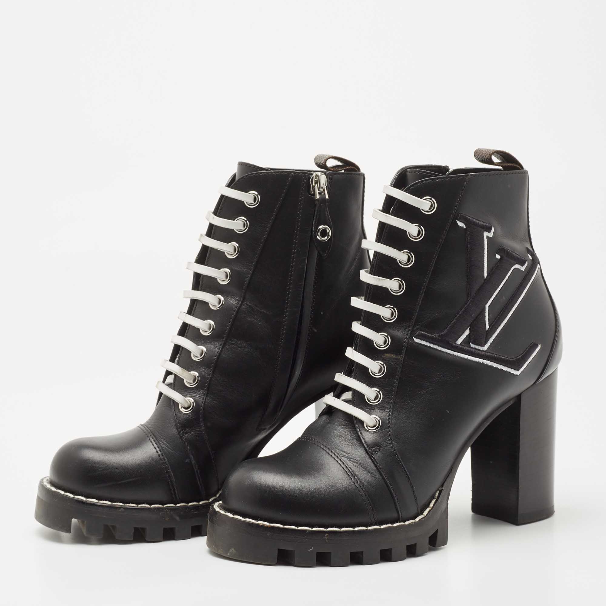 

Louis Vuitton Black Leather Star Trail Ankle Boots Size