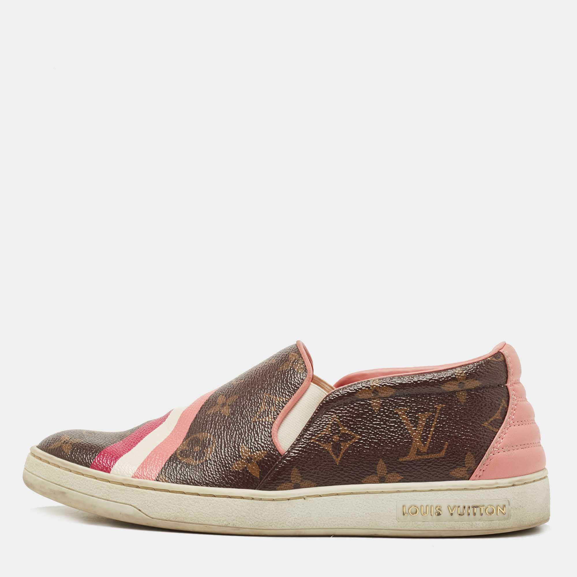 brown and pink louis vuitton shoes