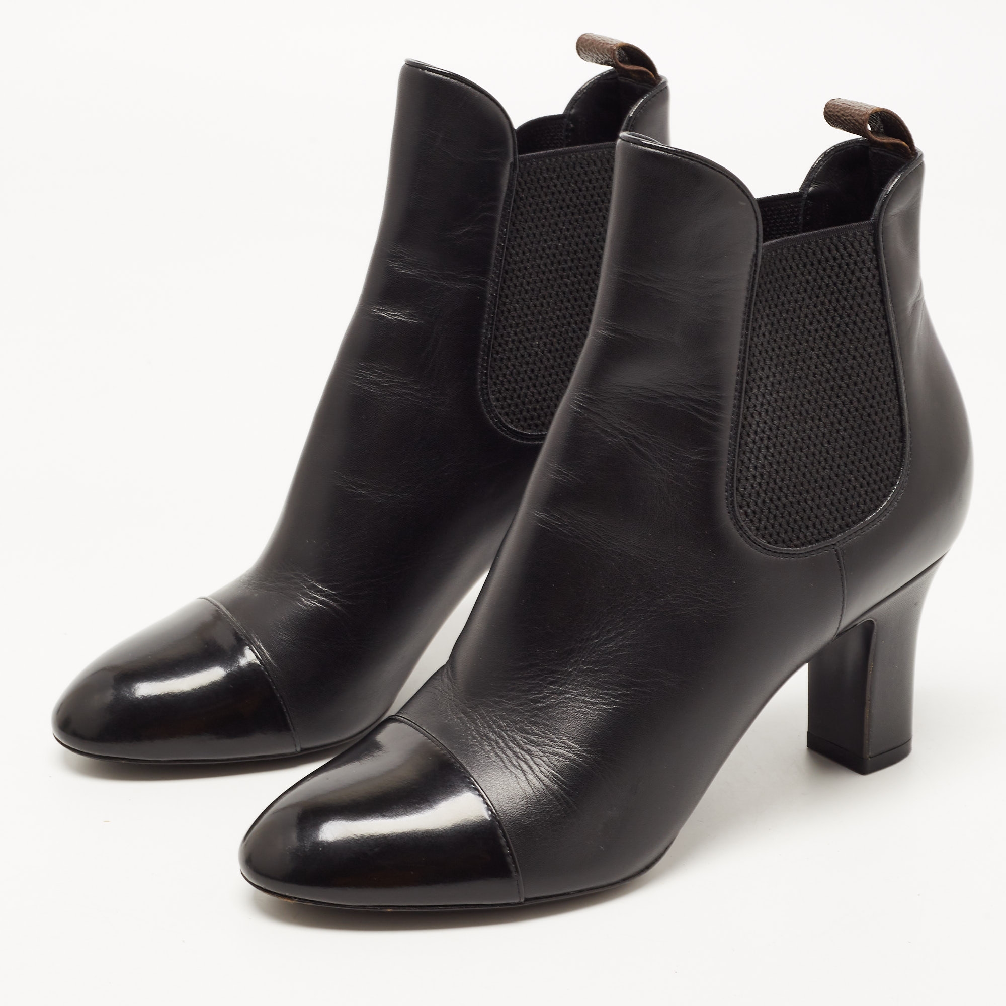 

Louis Vuitton Brown Leather Rodeo Queen Ankle Booties Size, Black