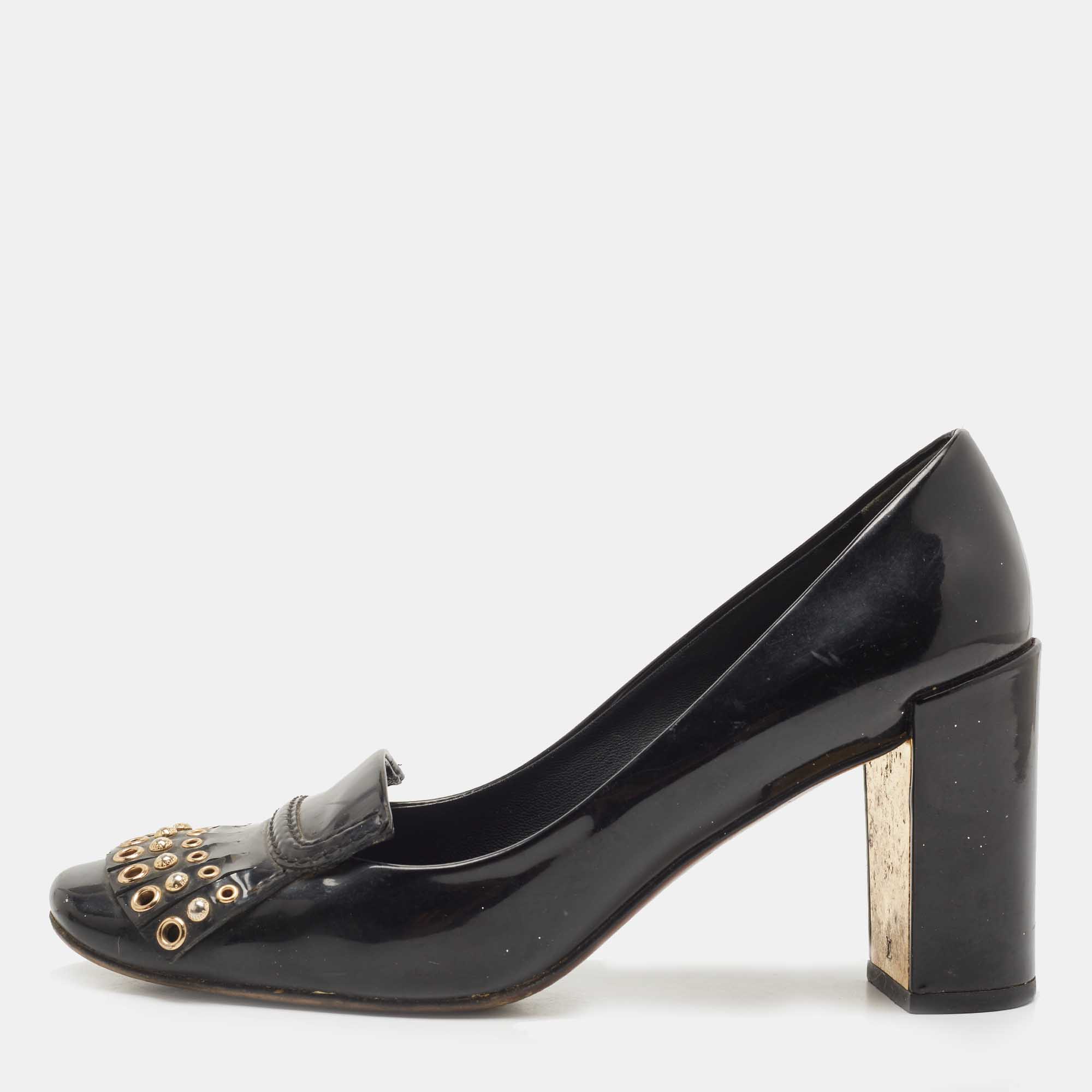 Louis Vuitton Black Satin Flower Embellished Flat Sandals Size 40