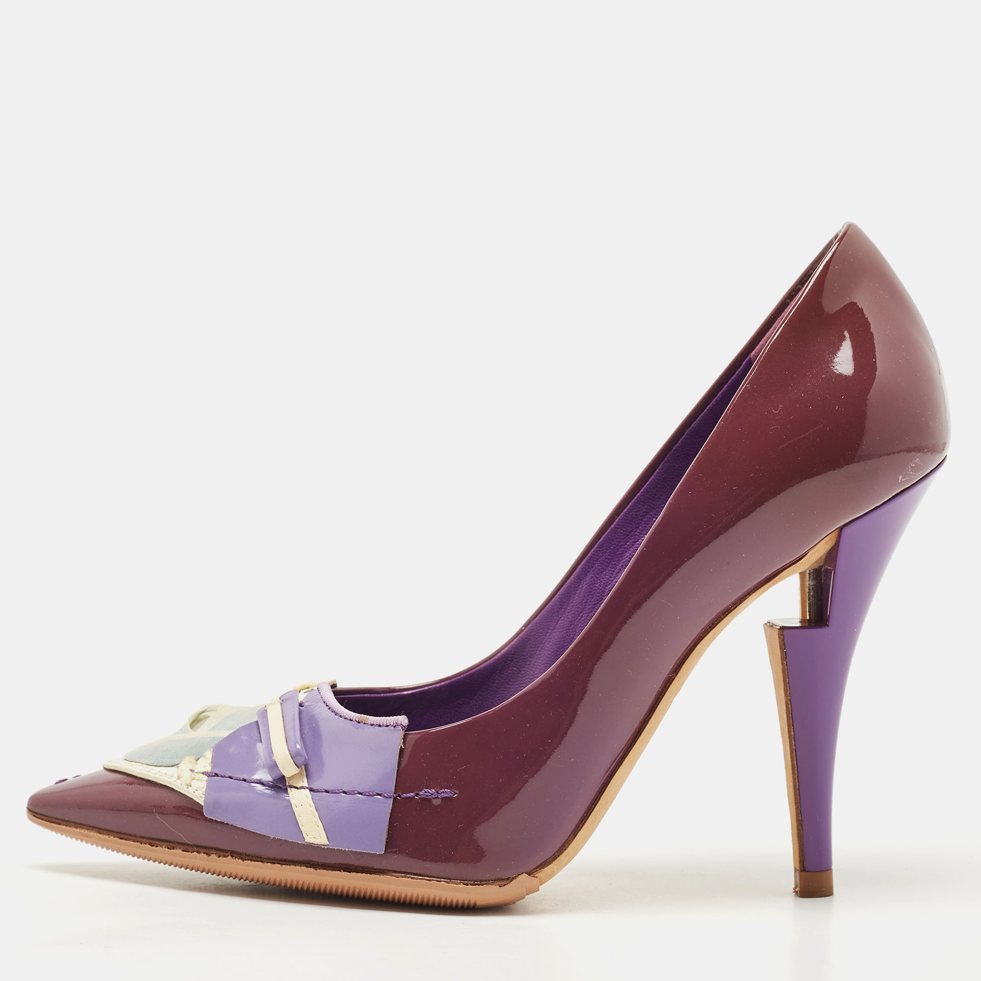 LOUIS VUITTON LOUIS VUITTON Shoes Heels pumps enamel leather Brown Black  Used Women #37 1/2 ｜Product Code：2101217144728｜BRAND OFF Online Store