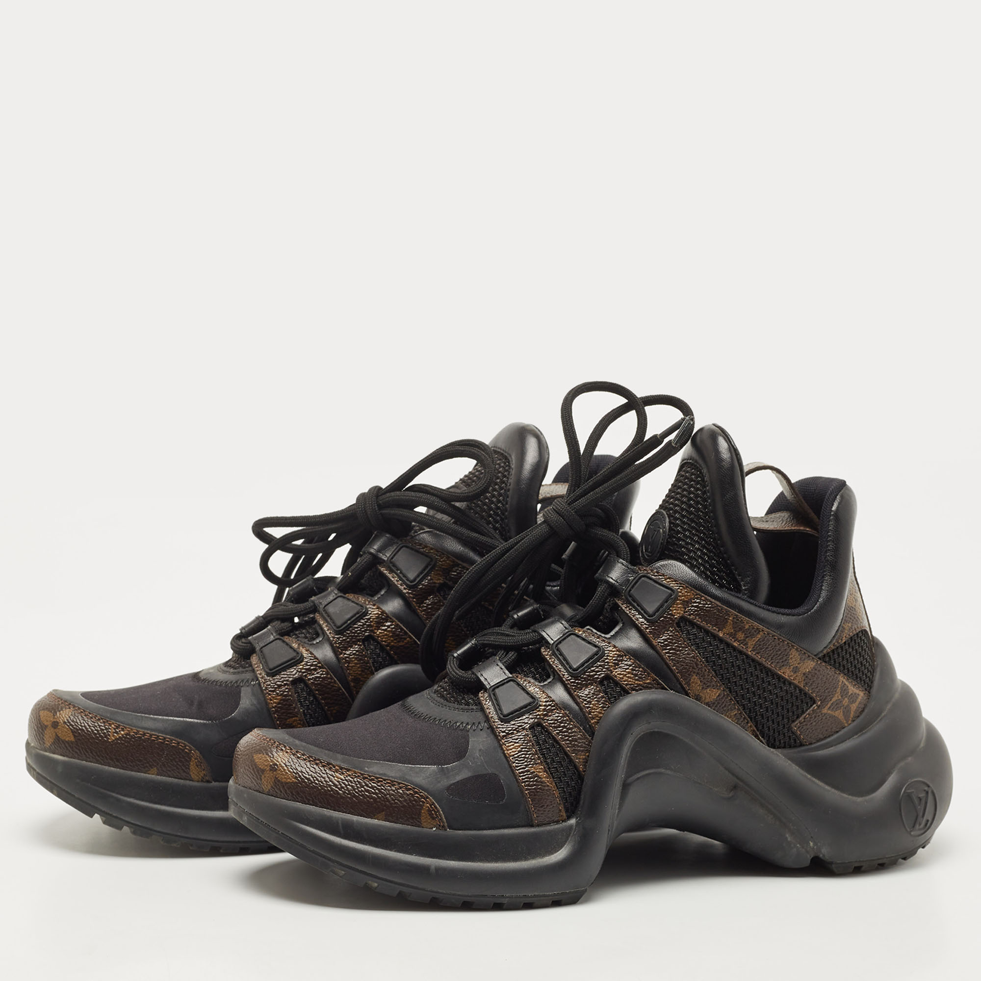 

Louis Vuitton Brown/Black Canvas and Leather Archlight Sneakers Size