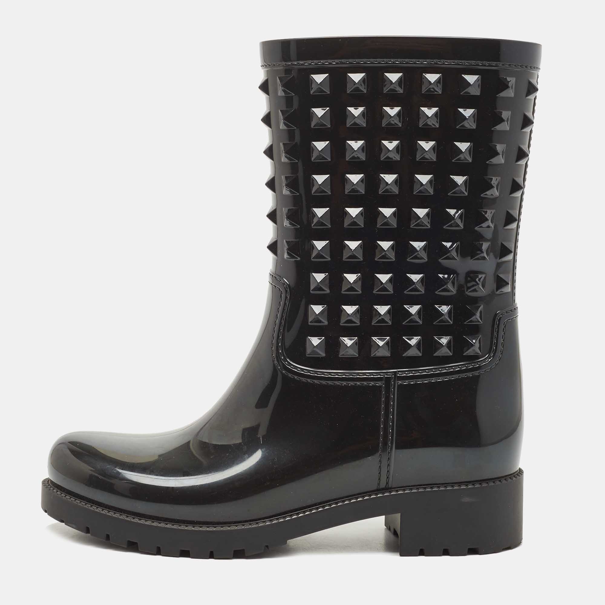 Louis Vuitton - Fetish Black Rubber Boots 35