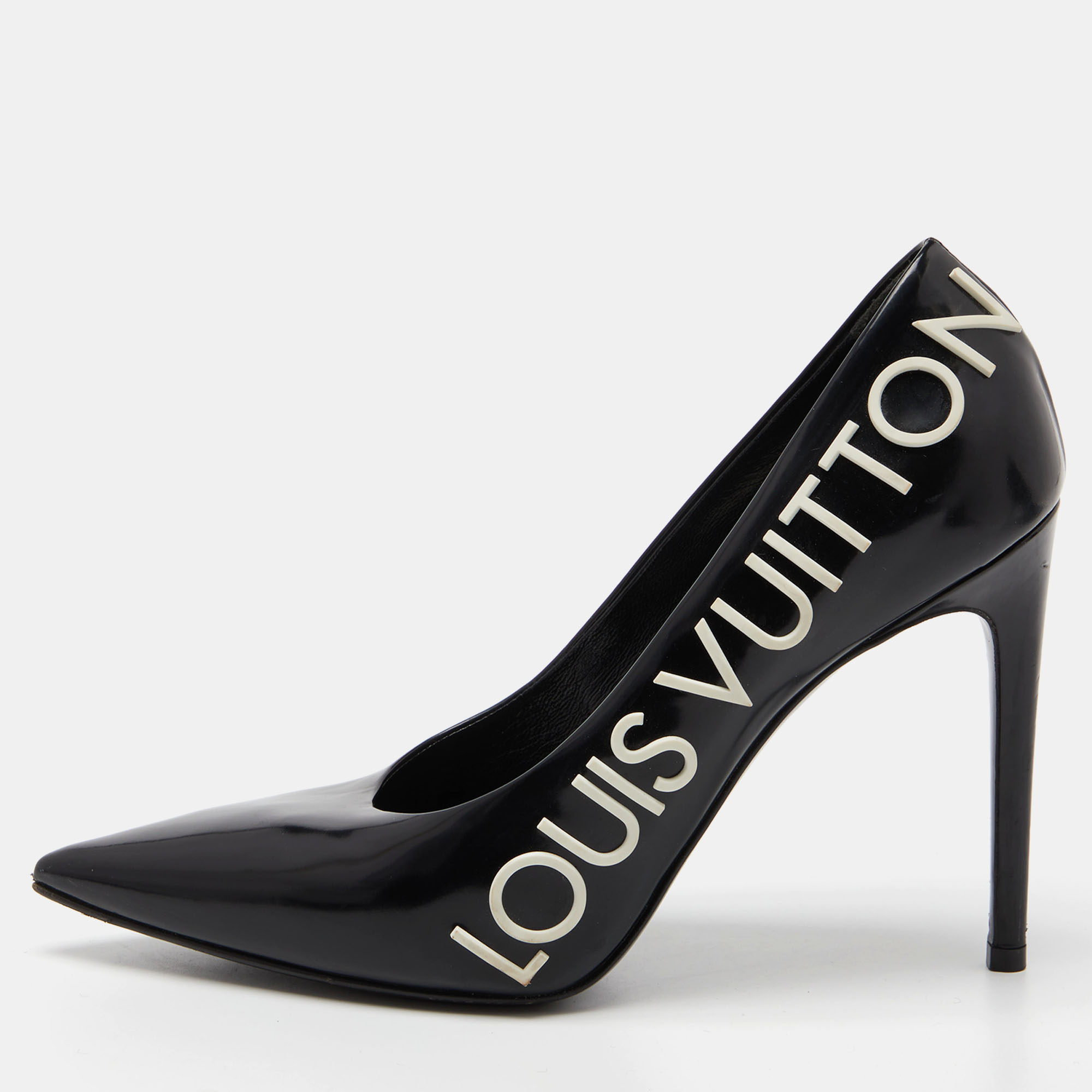 Louis Vuitton Black Leather Call Back Pointed Toe Pumps Size 39 Louis  Vuitton