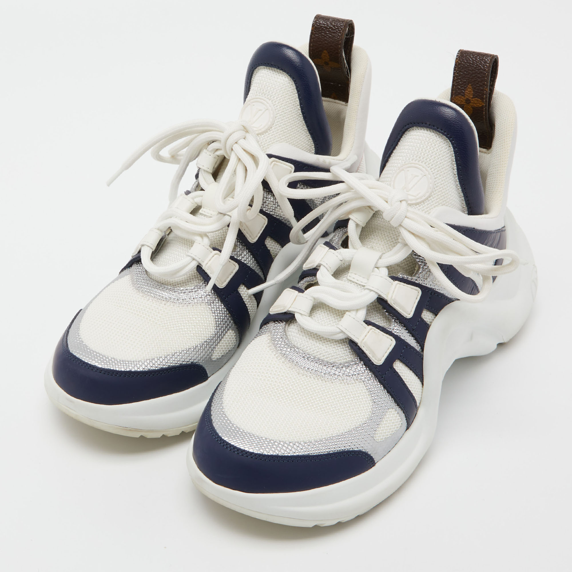 

Louis Vuitton Tricolor Leather and Mesh Archlight Sneakers Size, White