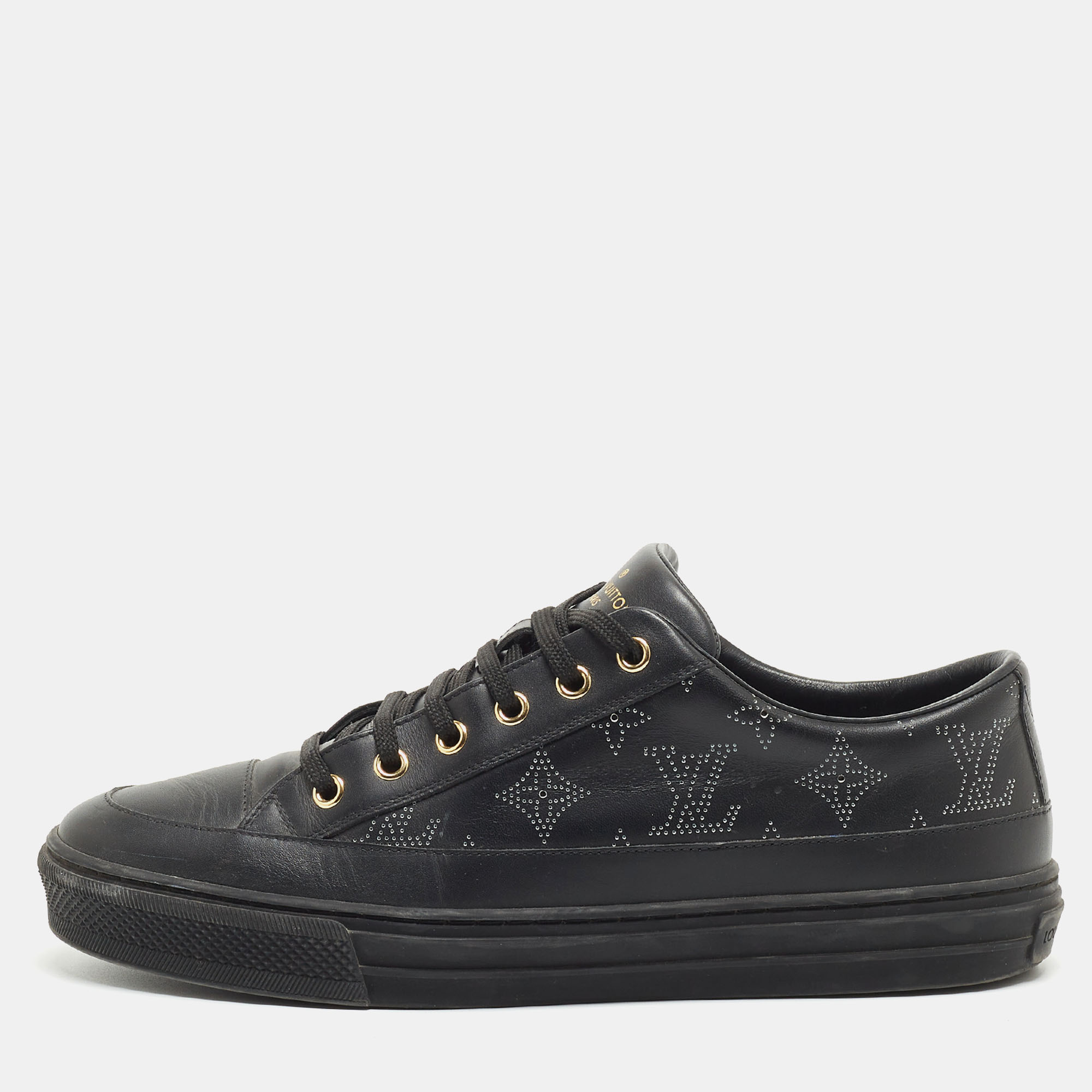 Pre-owned Louis Vuitton Black Leather Stellar Low Top Trainers Size 40