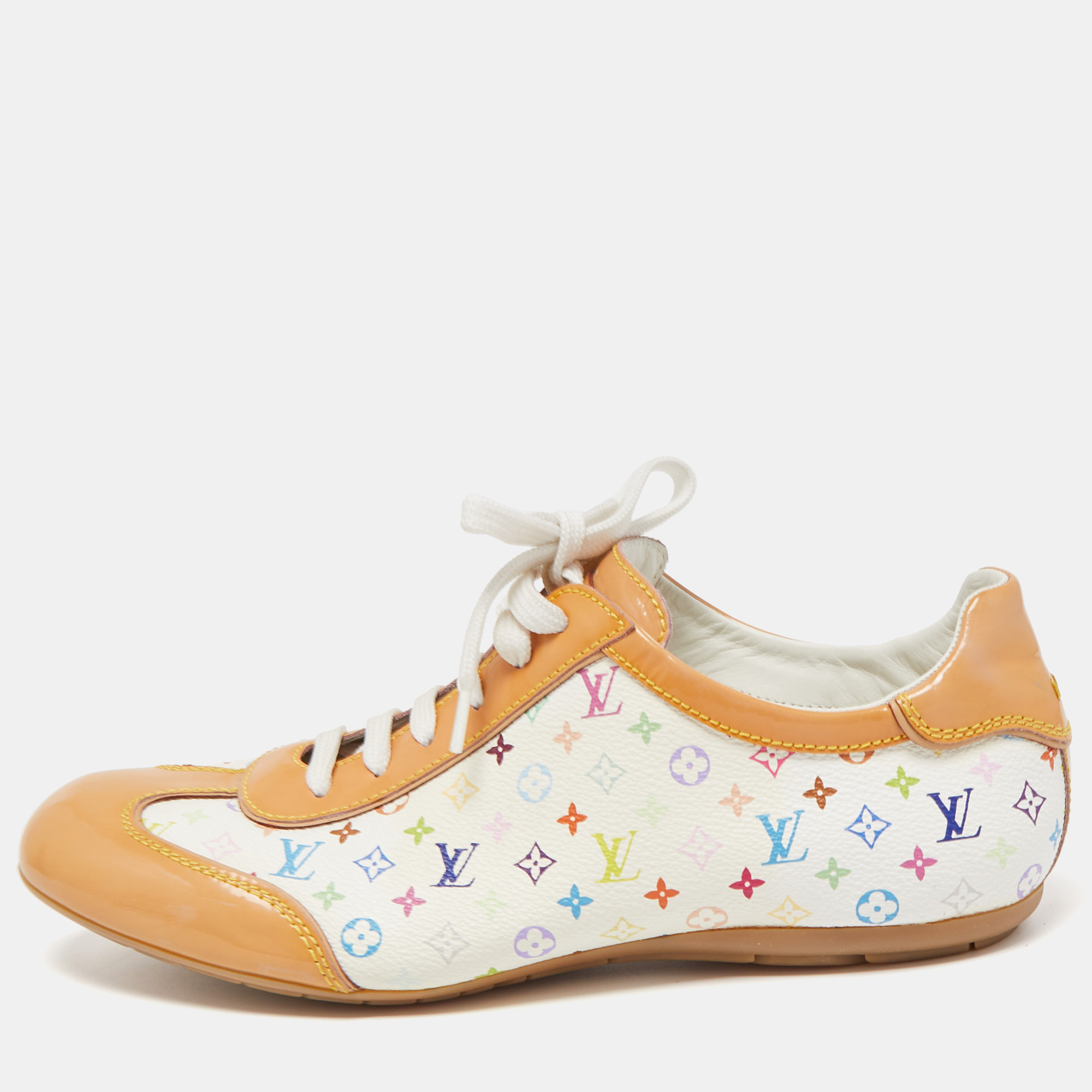 Louis Vuitton Monogram Multicolor High Top Sneakers Size 38.5