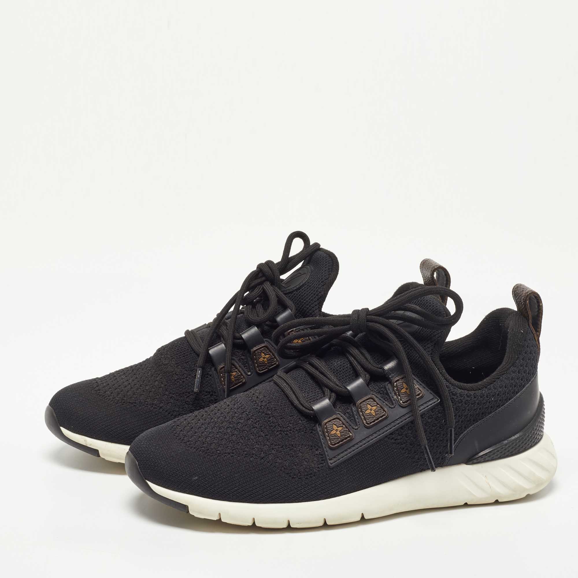 

Louis Vuitton Black Knit Fabric and Leather Aftergame Sneakers Size