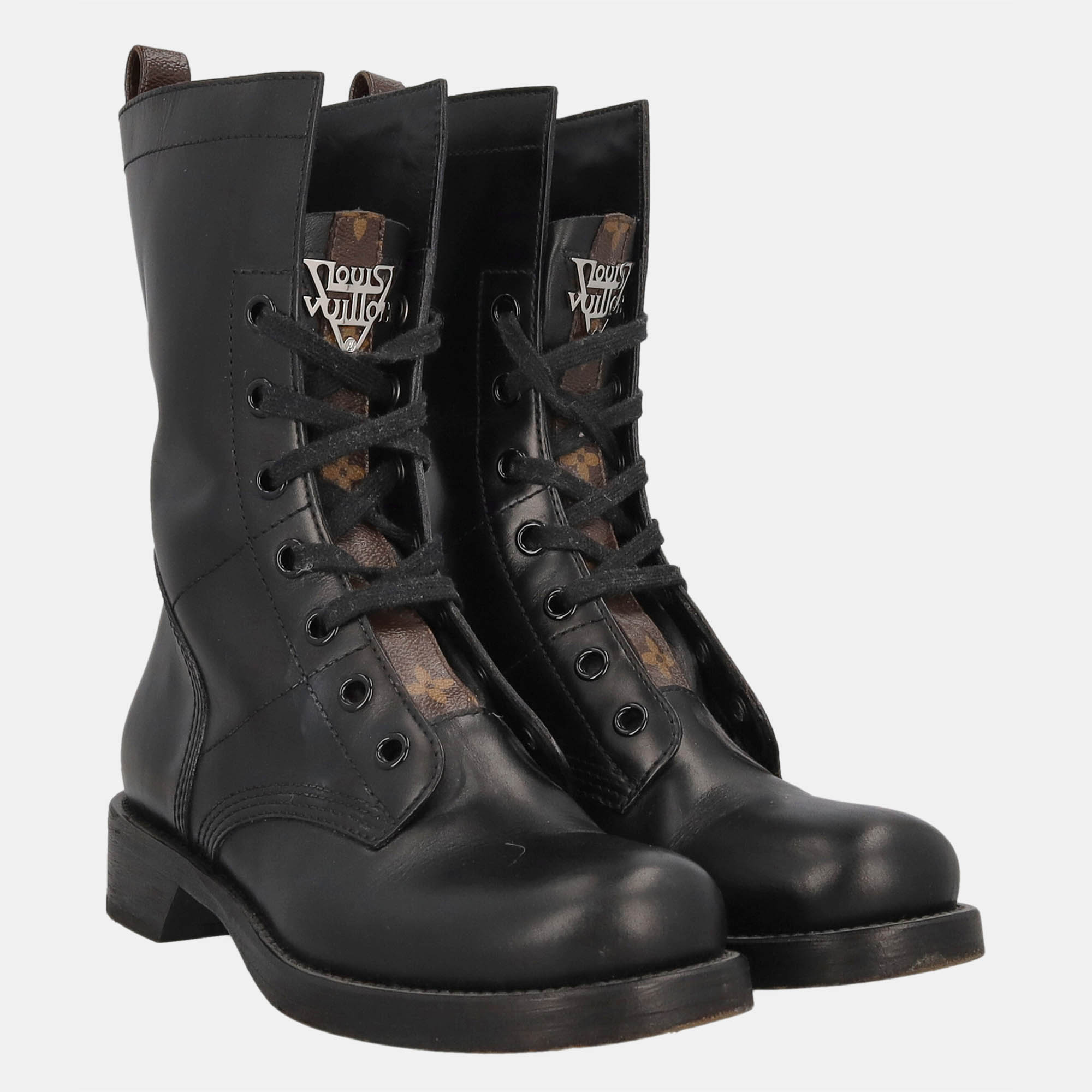 

Louis Vuitton Women's Leather Ankle Boots - Black - EU