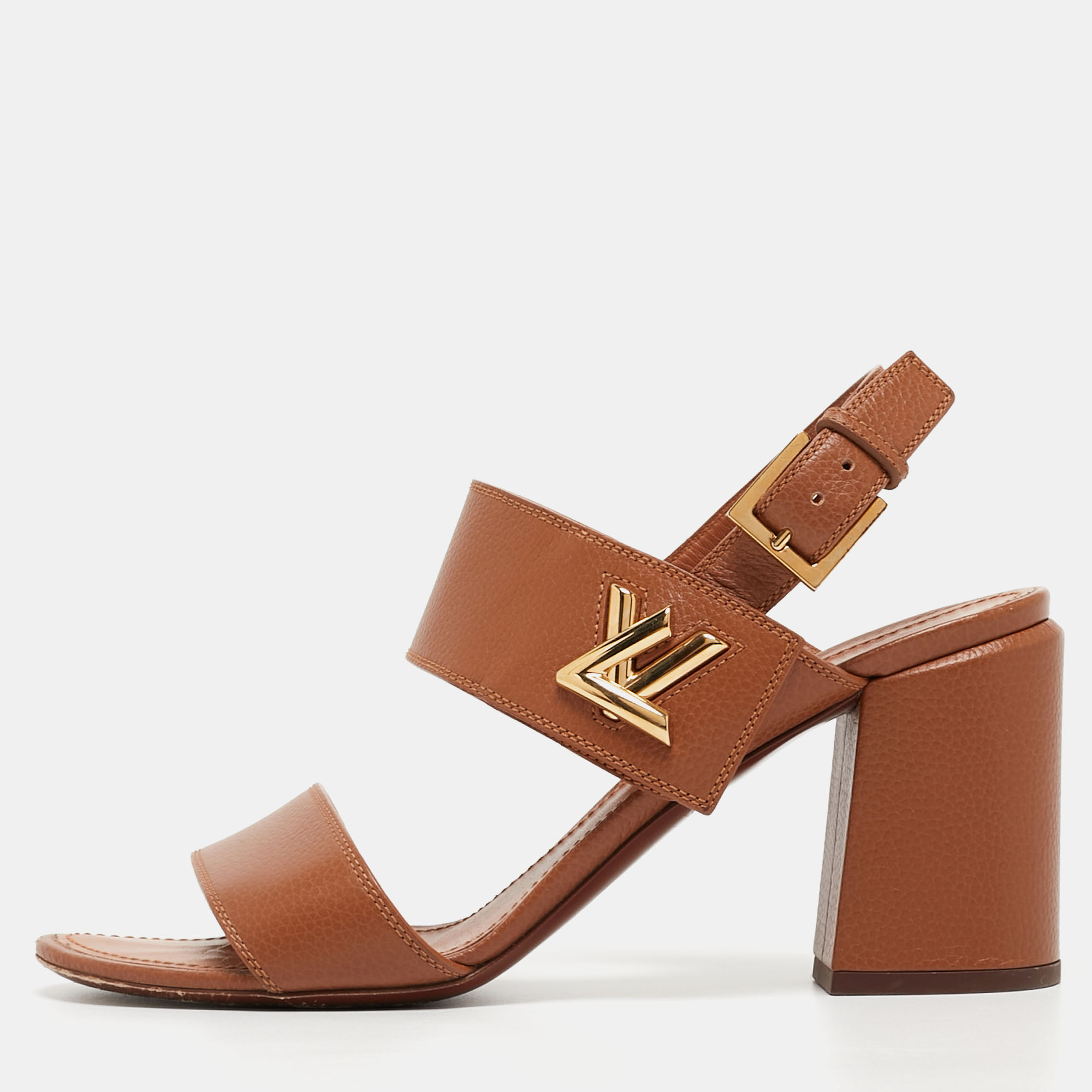 

Louis Vuitton Brown Leather Horizon Slingback Sandals Size