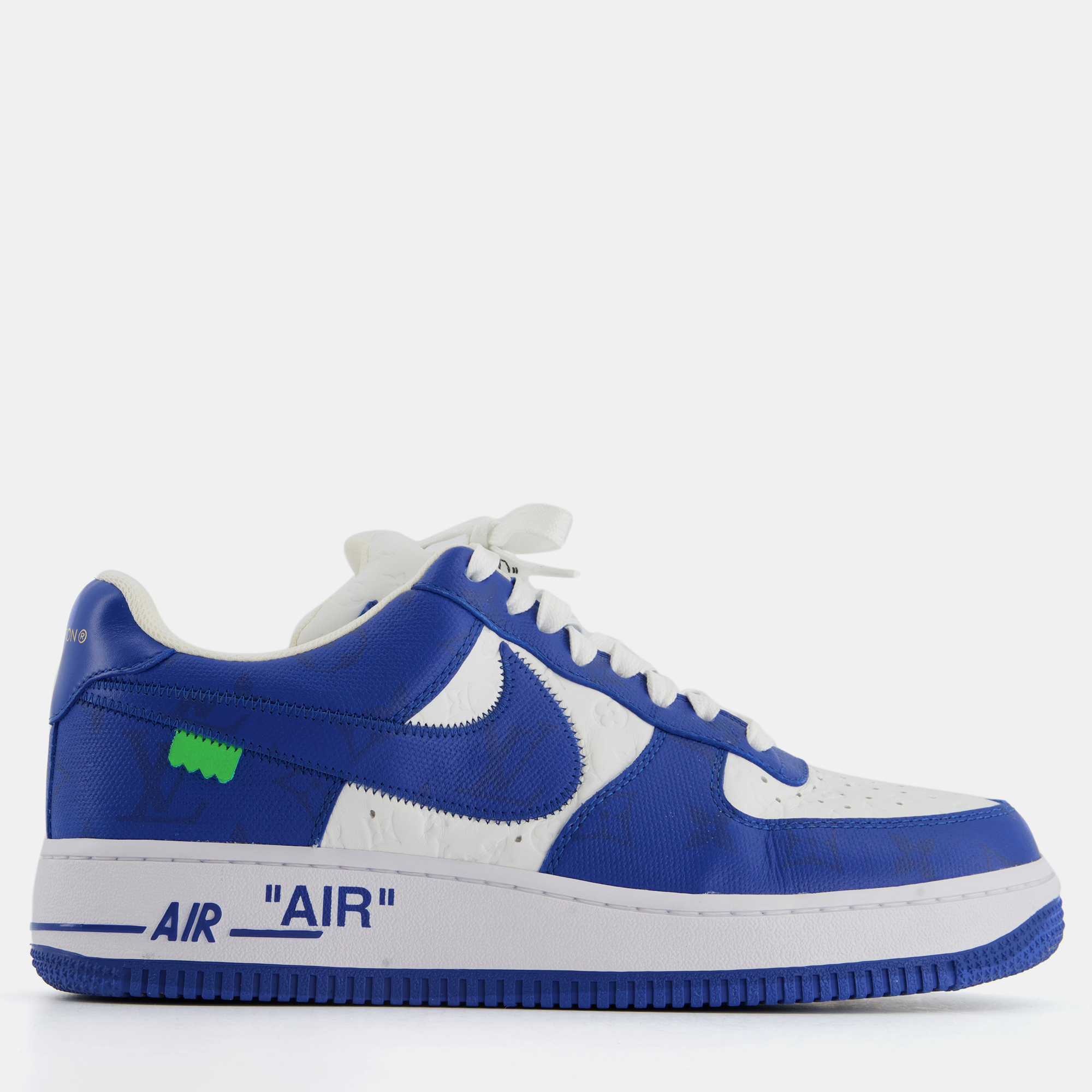 Pre-owned Louis Vuitton X Nike "air Force 1" By Virgil Abloh White Blue Trainers Size Eu 39