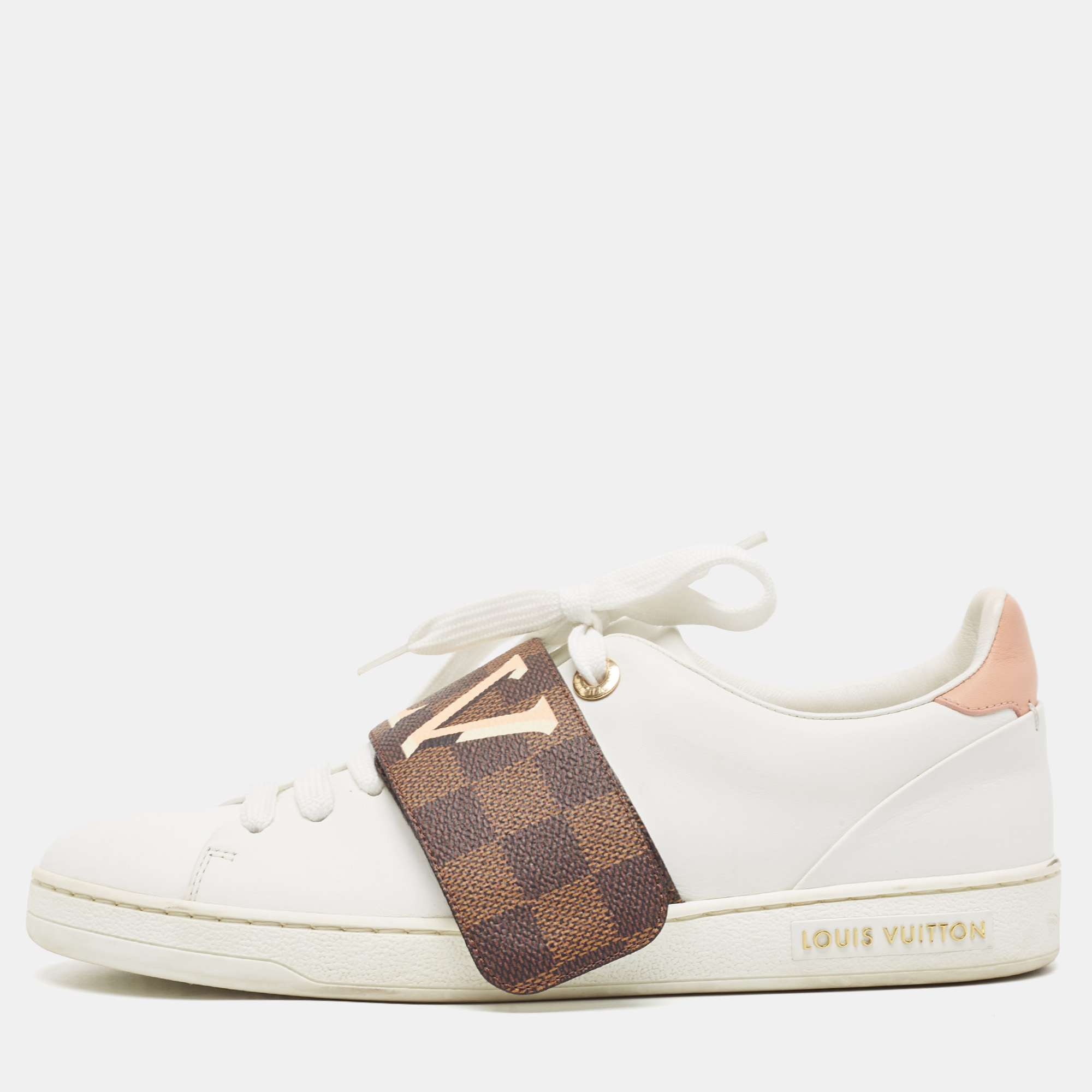 

Louis Vuitton White Leather and Monogram Canvas Frontrow Sneakers Size, Multicolor
