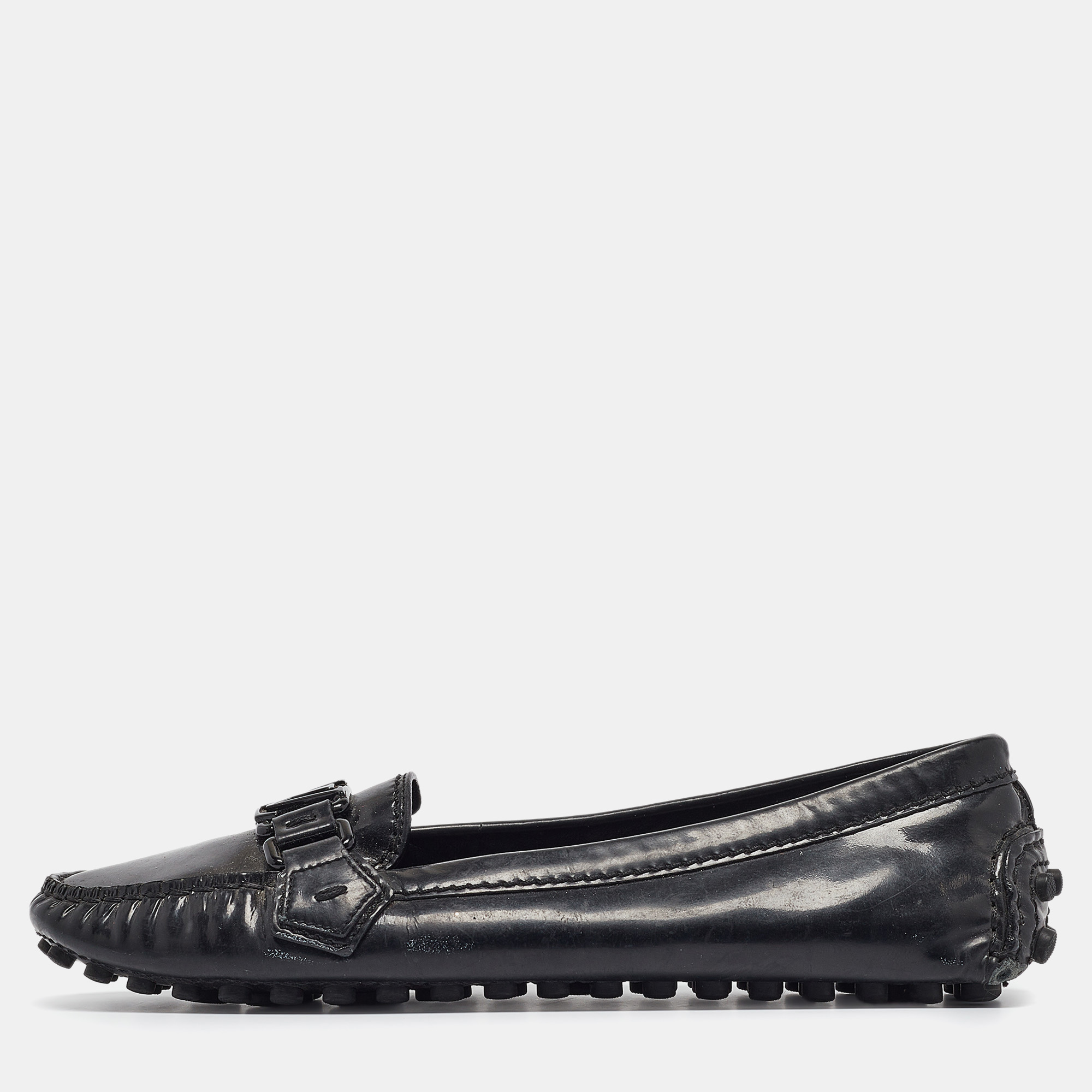 

Louis Vuitton Black Patent Oxford Loafers Size