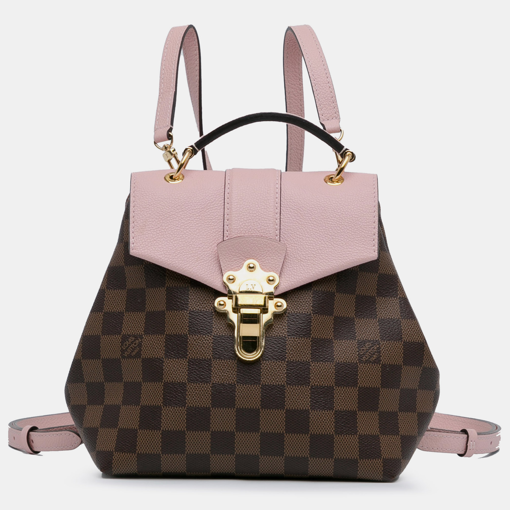 Pre-owned Louis Vuitton Damier Ebene Clapton Bag In Brown