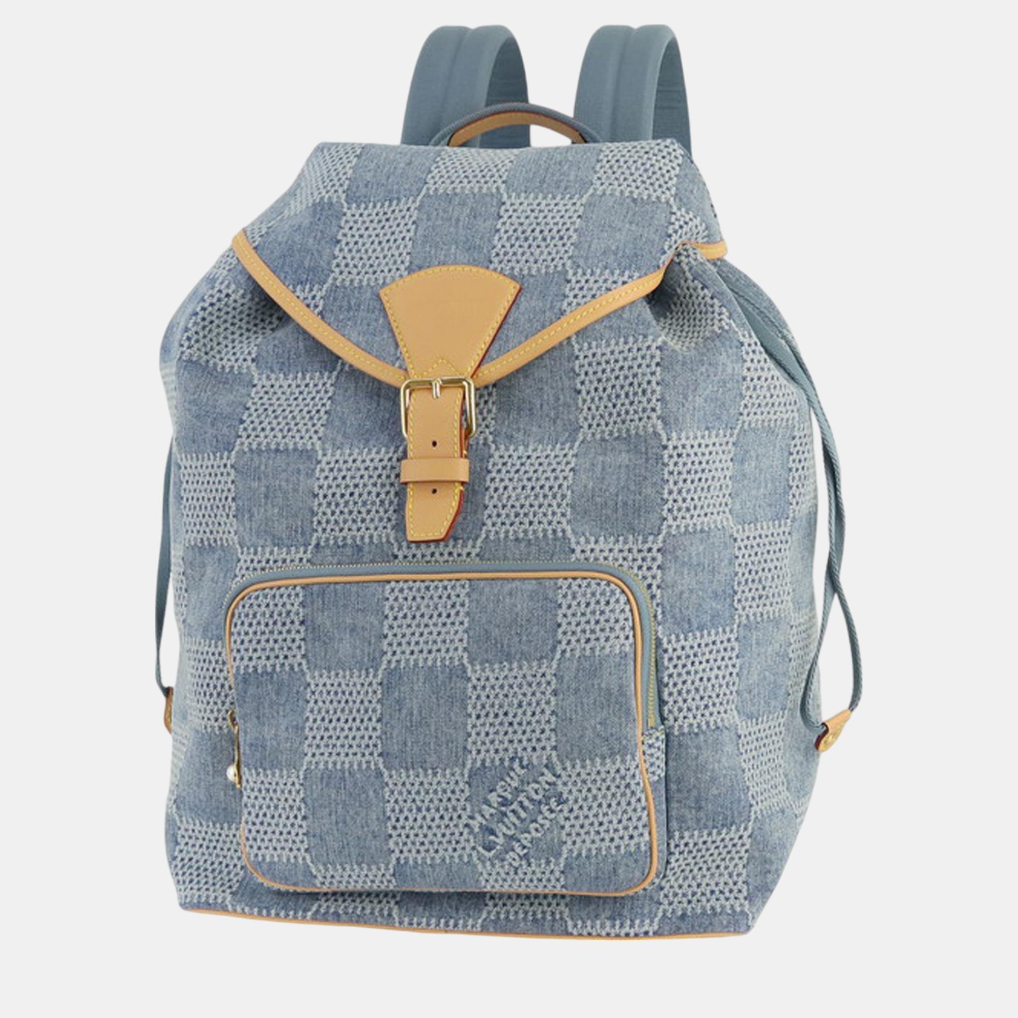 

Louis Vuitton Blue Damier Denim 3D Montsouris Backpack