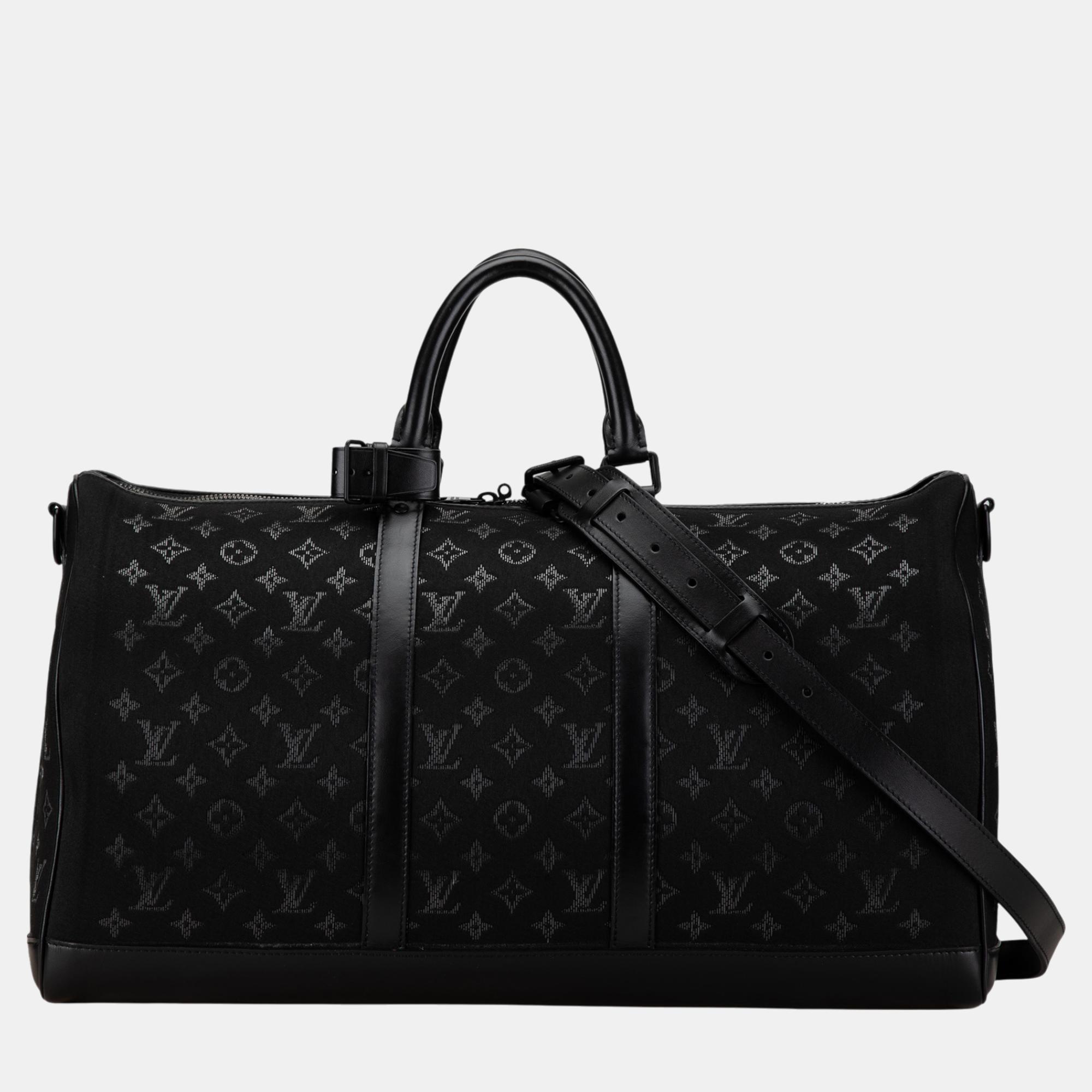 

Louis Vuitton Black Monogram Light Up Keepall Bandouliere 50