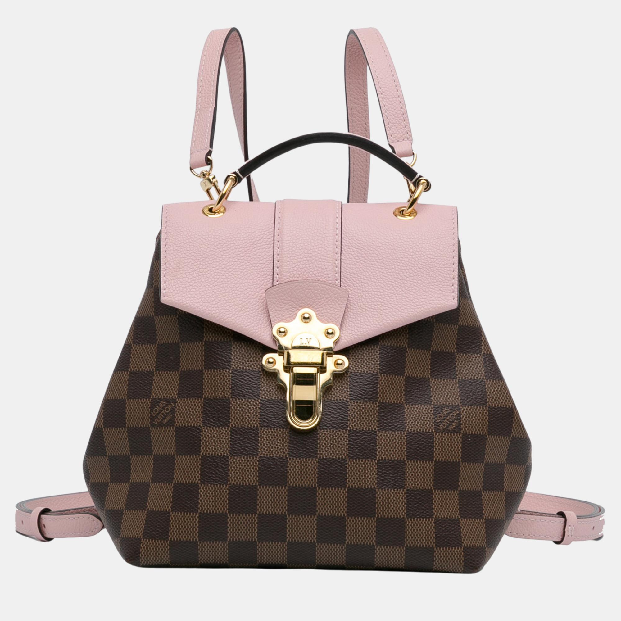 

Louis Vuitton Brown/Pink Damier Ebene Clapton