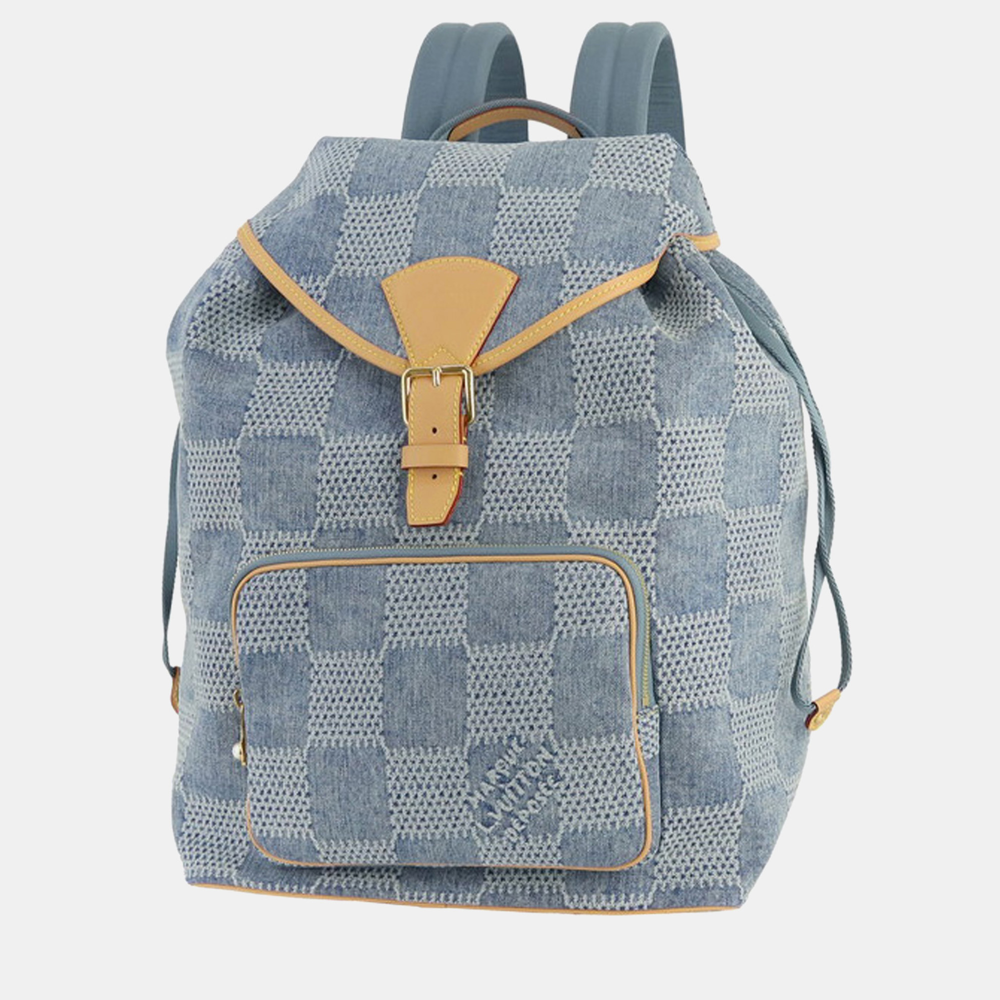 

Damier Denim 3D Montsouris Backpack, Blue