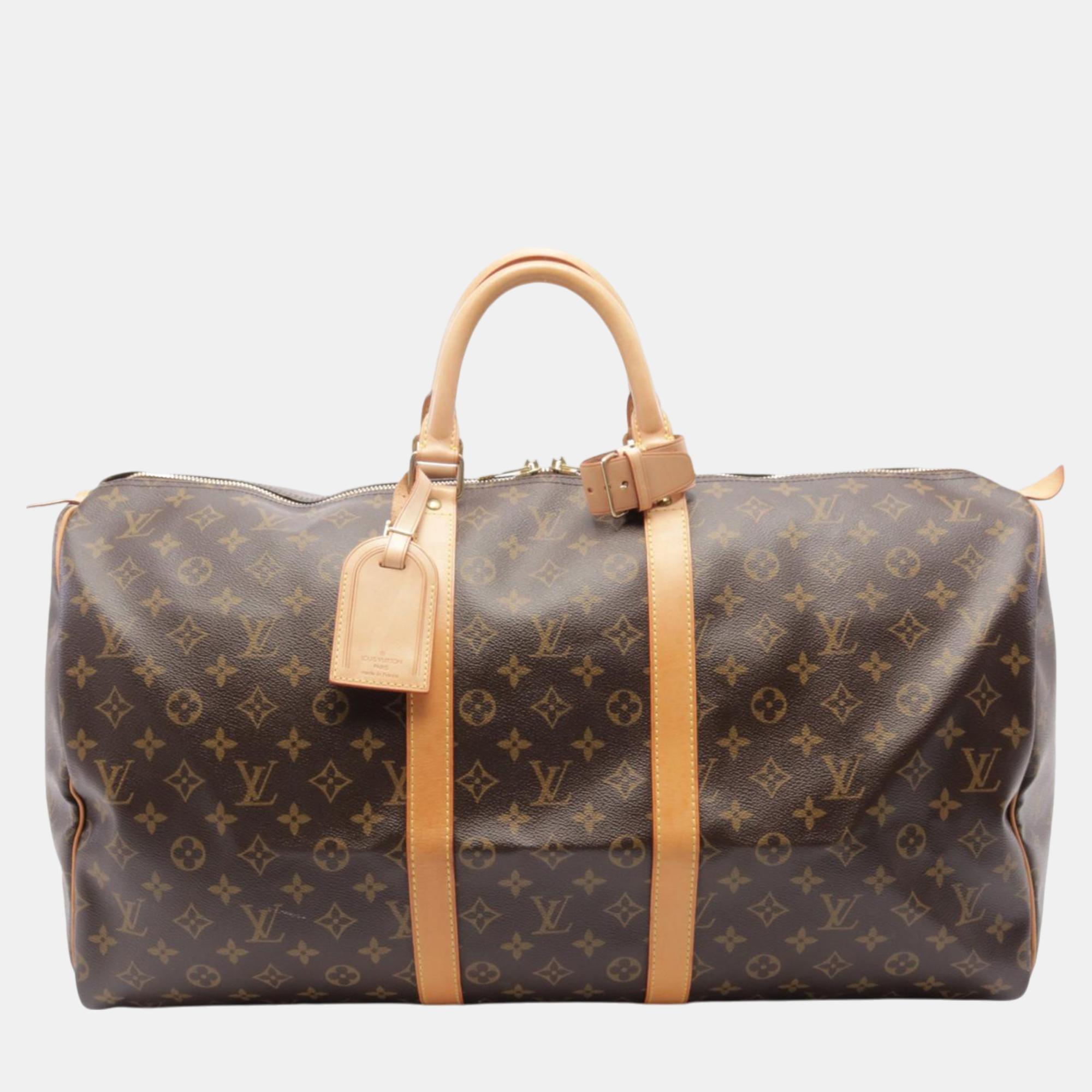 

Louis Vuitton Brown Monogram Keepall 55