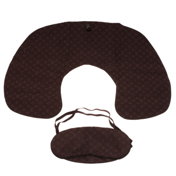 

Louis Vuitton Brown Monogram Idylle Pillow Case and Eye Mask Travel Kit