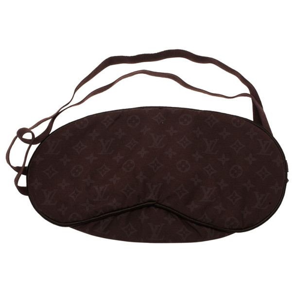 Pre-owned Louis Vuitton Brown Monogram Idylle Pillow Case And Eye Mask  Travel Kit