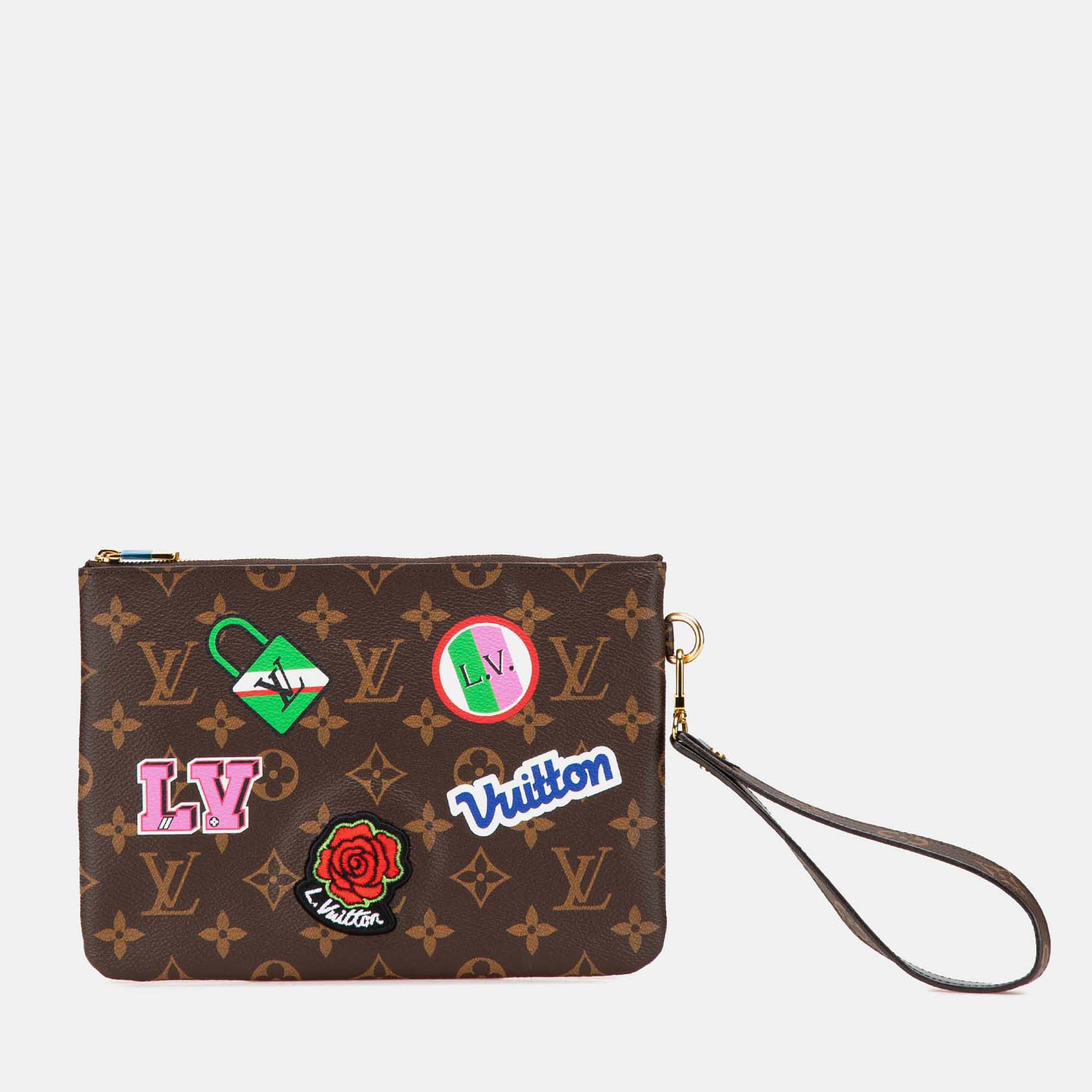 

Louis Vuitton Monogram Patches City Pouch, Brown