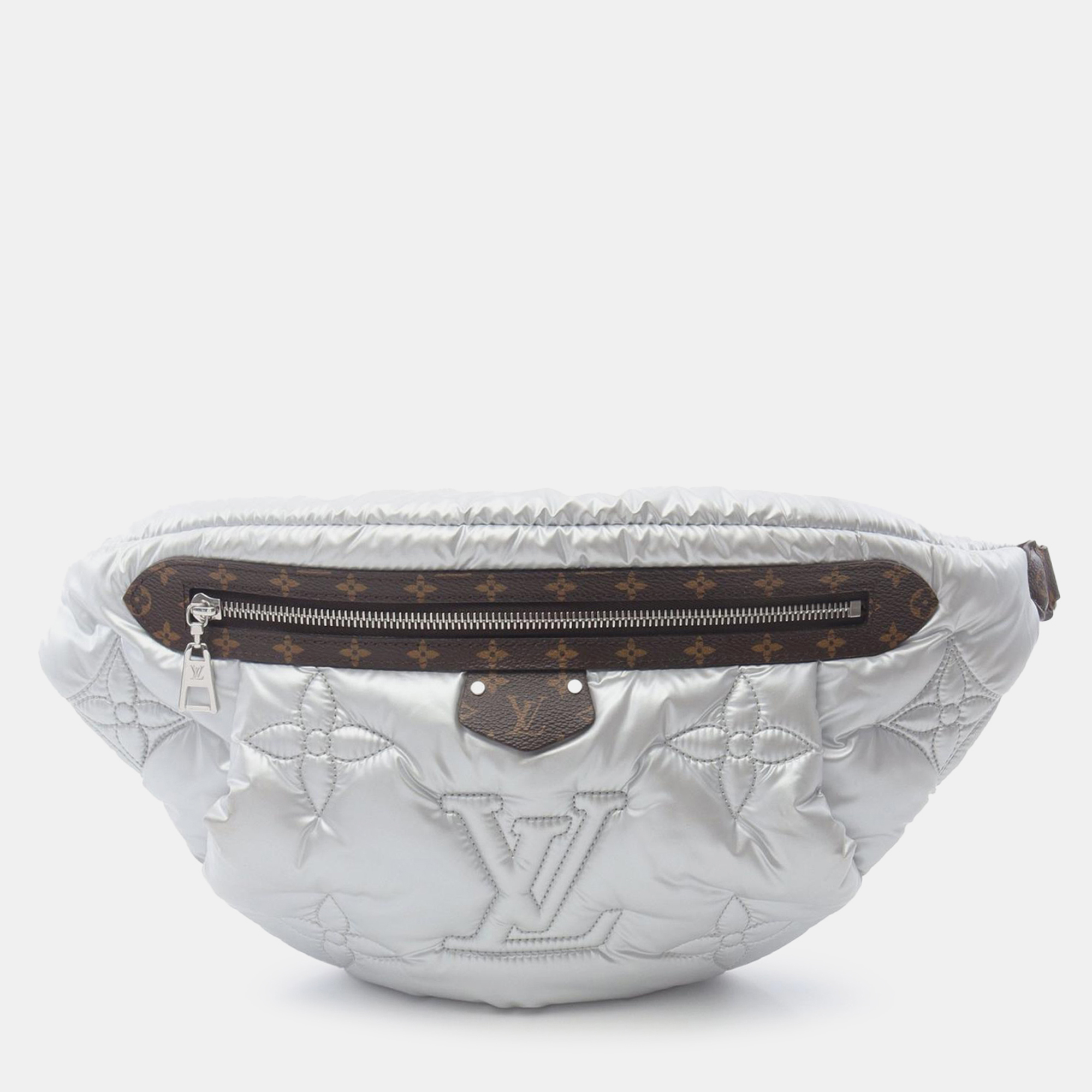

Louis Vuitton Silver Nylon/PVC LV Pillow Maxi Bumbag