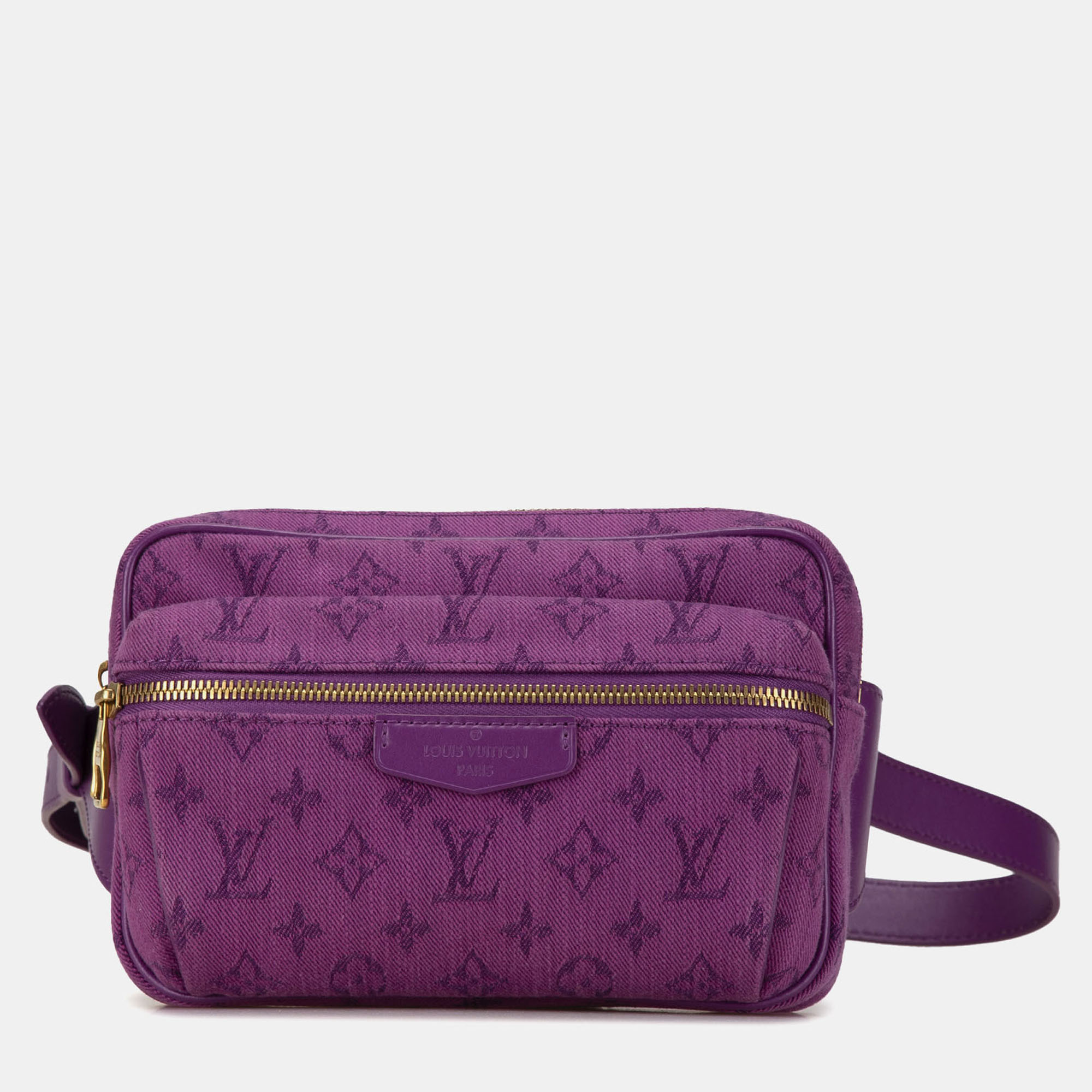 Pre-owned Louis Vuitton Purple Monogram Denim Outdoor Bumbag