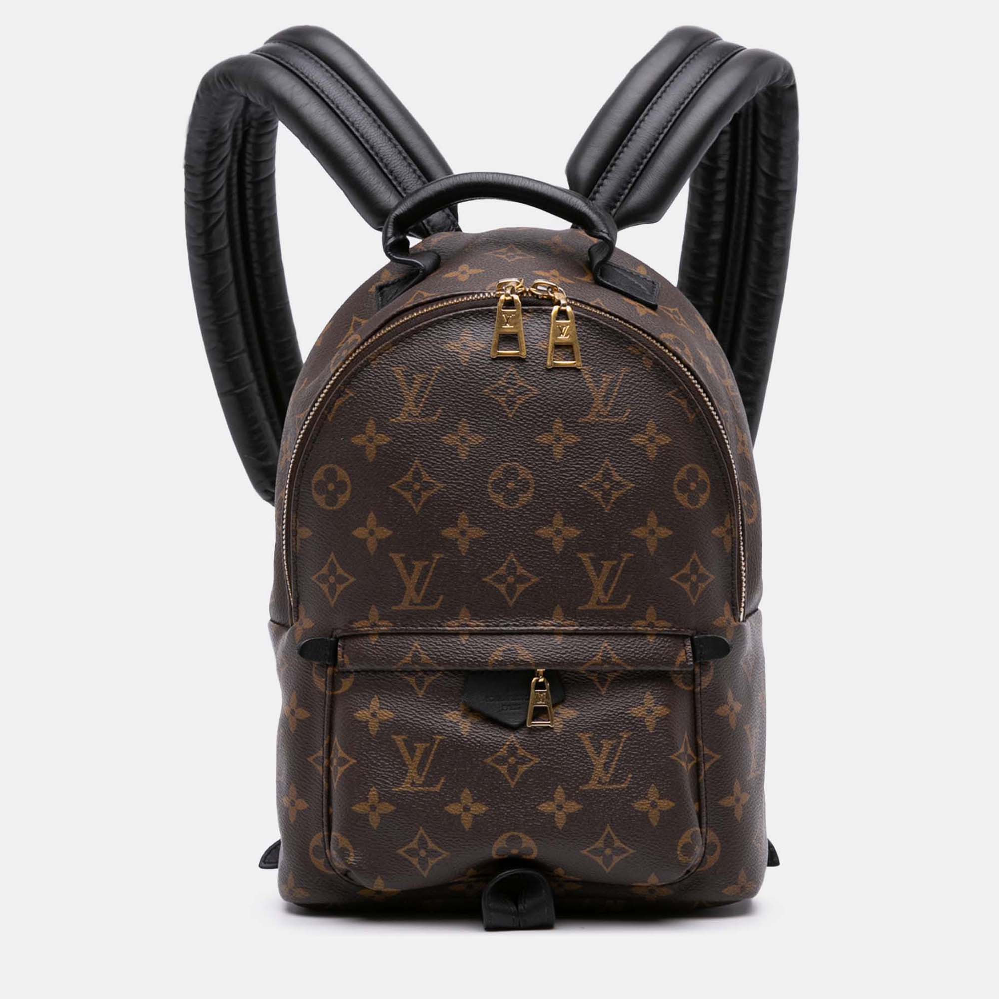 Pre-owned Louis Vuitton Monogram Palm Springs Pm In Brown